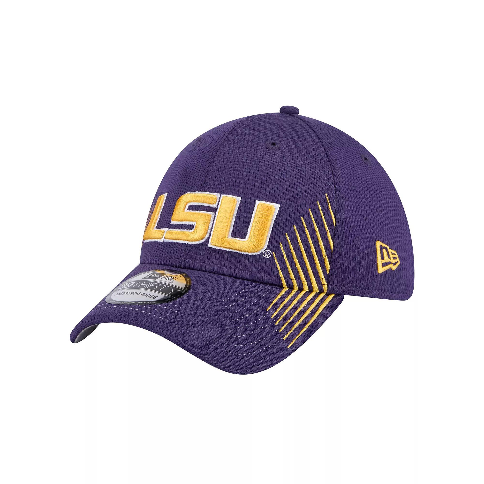 Men's New Era Purple LSU Tigers Active Slash Sides 39THIRTY Flex Hat,  Product Image