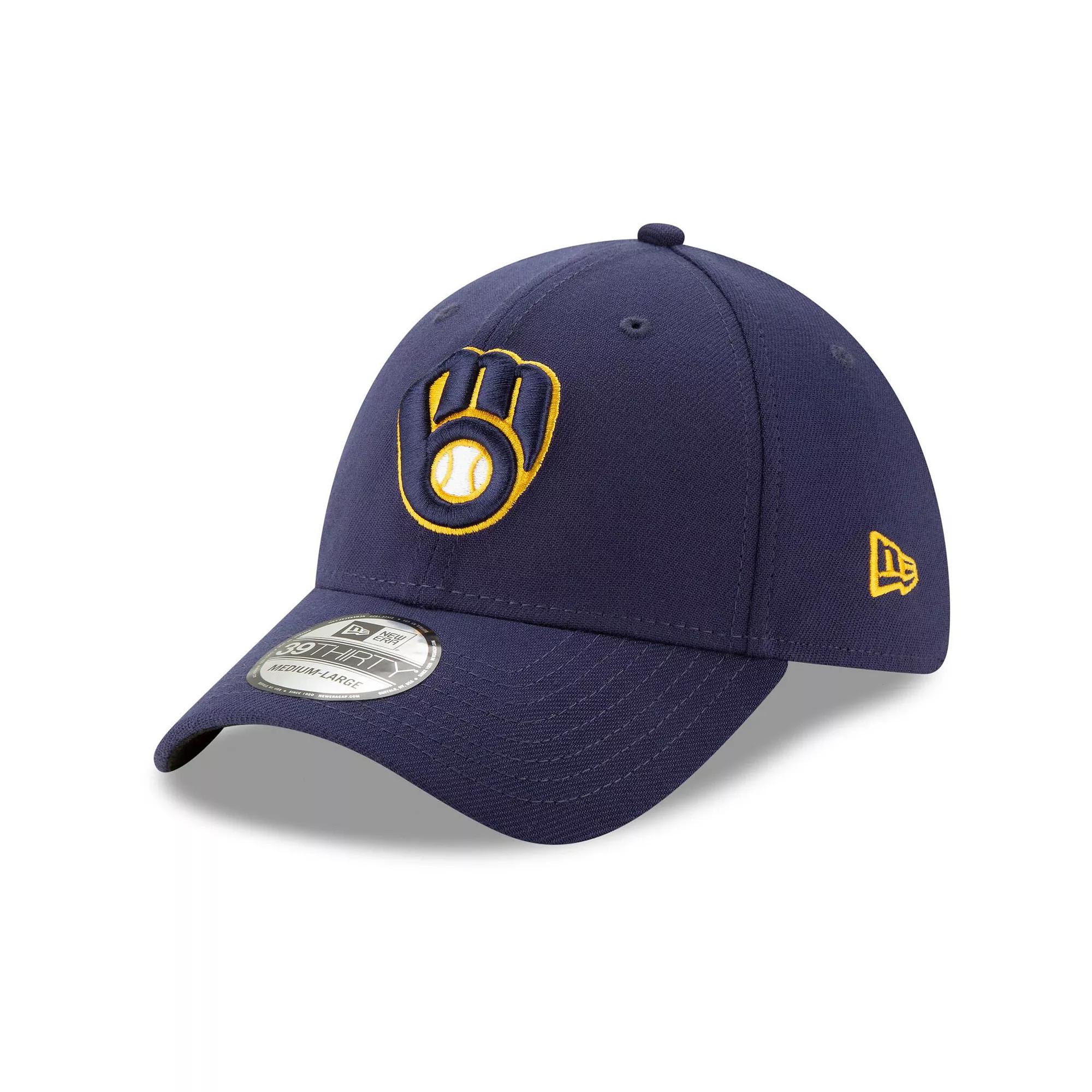 Men's New Era Navy Milwaukee Brewers Game Team Classic 39THIRTY Flex Hat, Size: Medium/Large, Blue Product Image