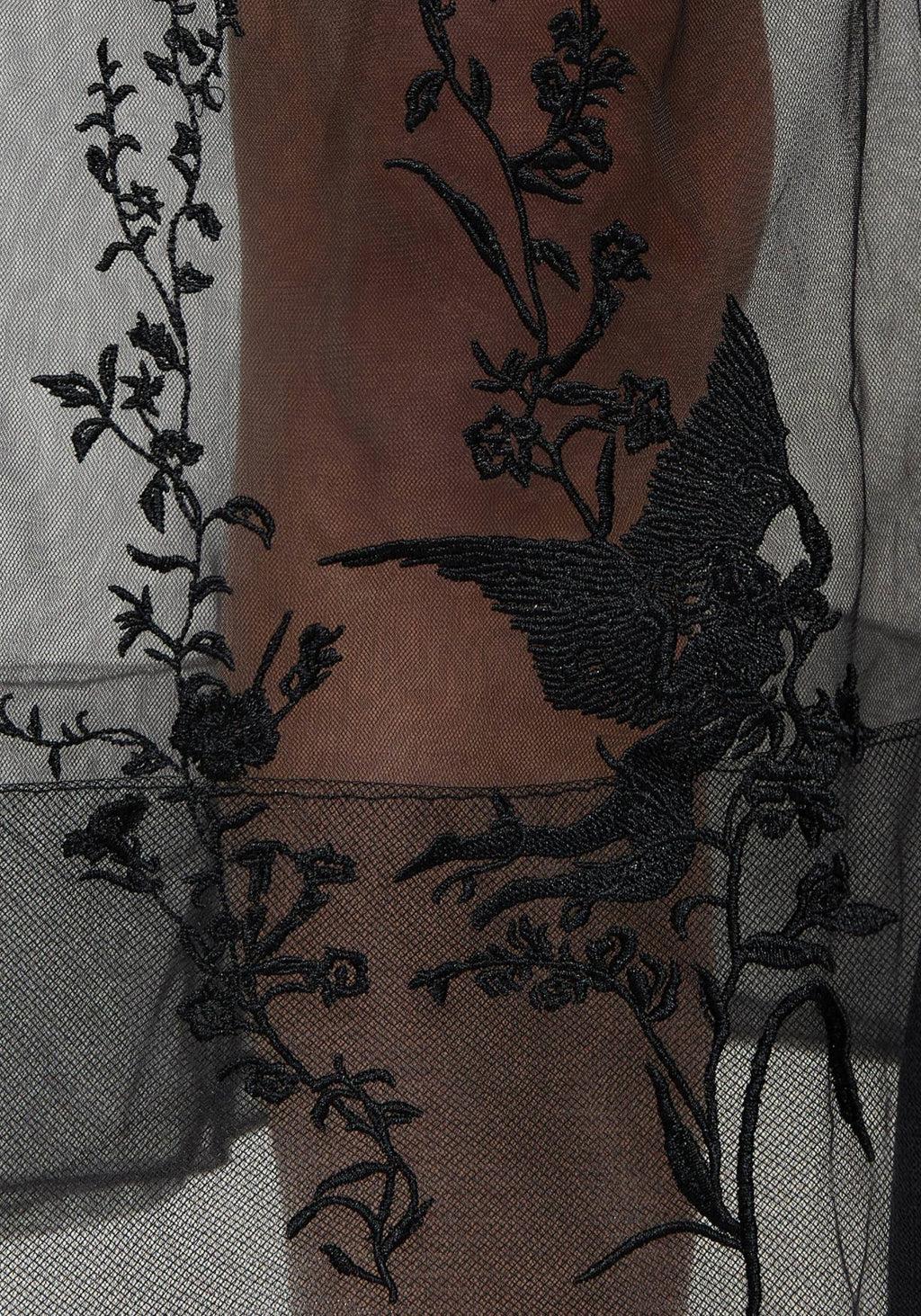 Aria Embroidered Tulle Button Up Midaxi Shirt Dress Product Image