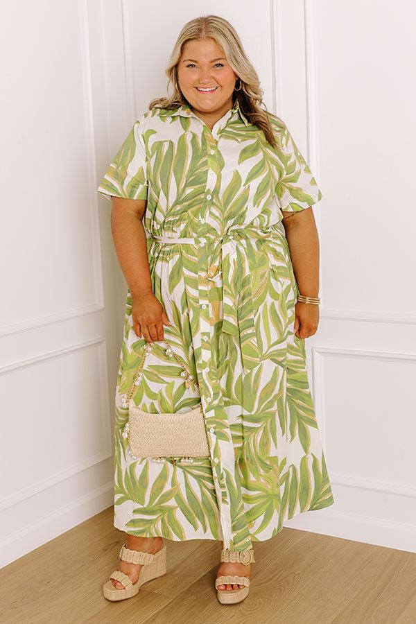 Island Oasis Button Down Midi Dress Curves Product Image