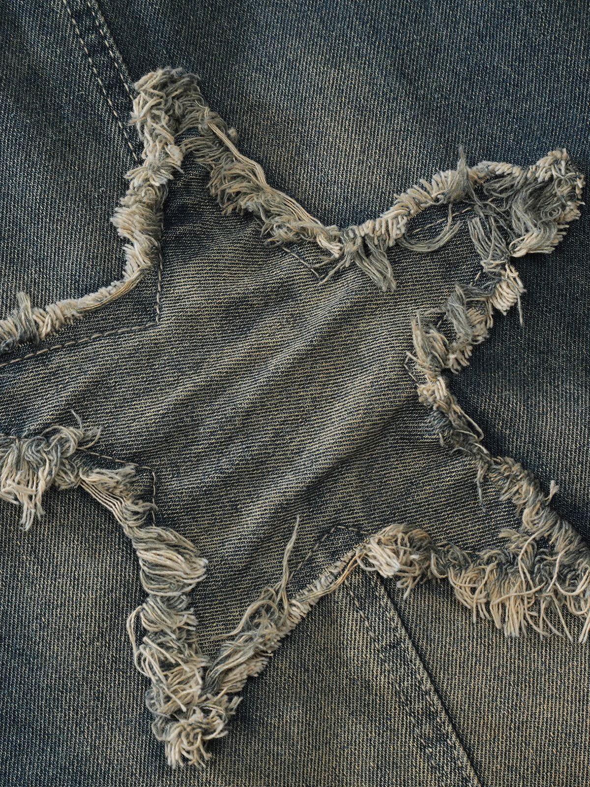 Aelfric Eden Embroidery Star Washed Denim Jacket Product Image