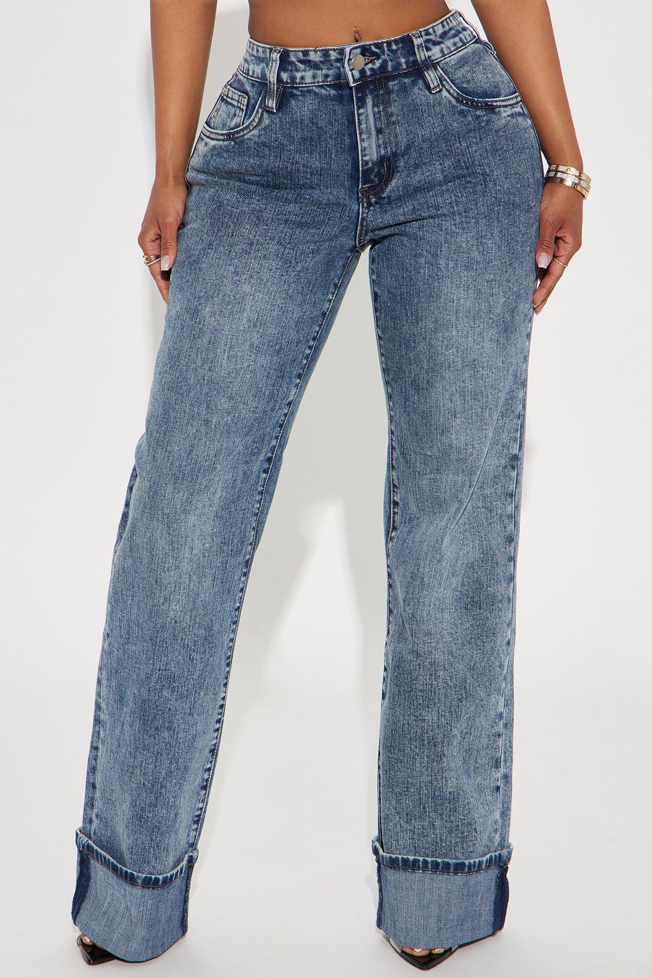 On My Radar Cuffed Wide Leg Jeans - Medium Wash Product Image