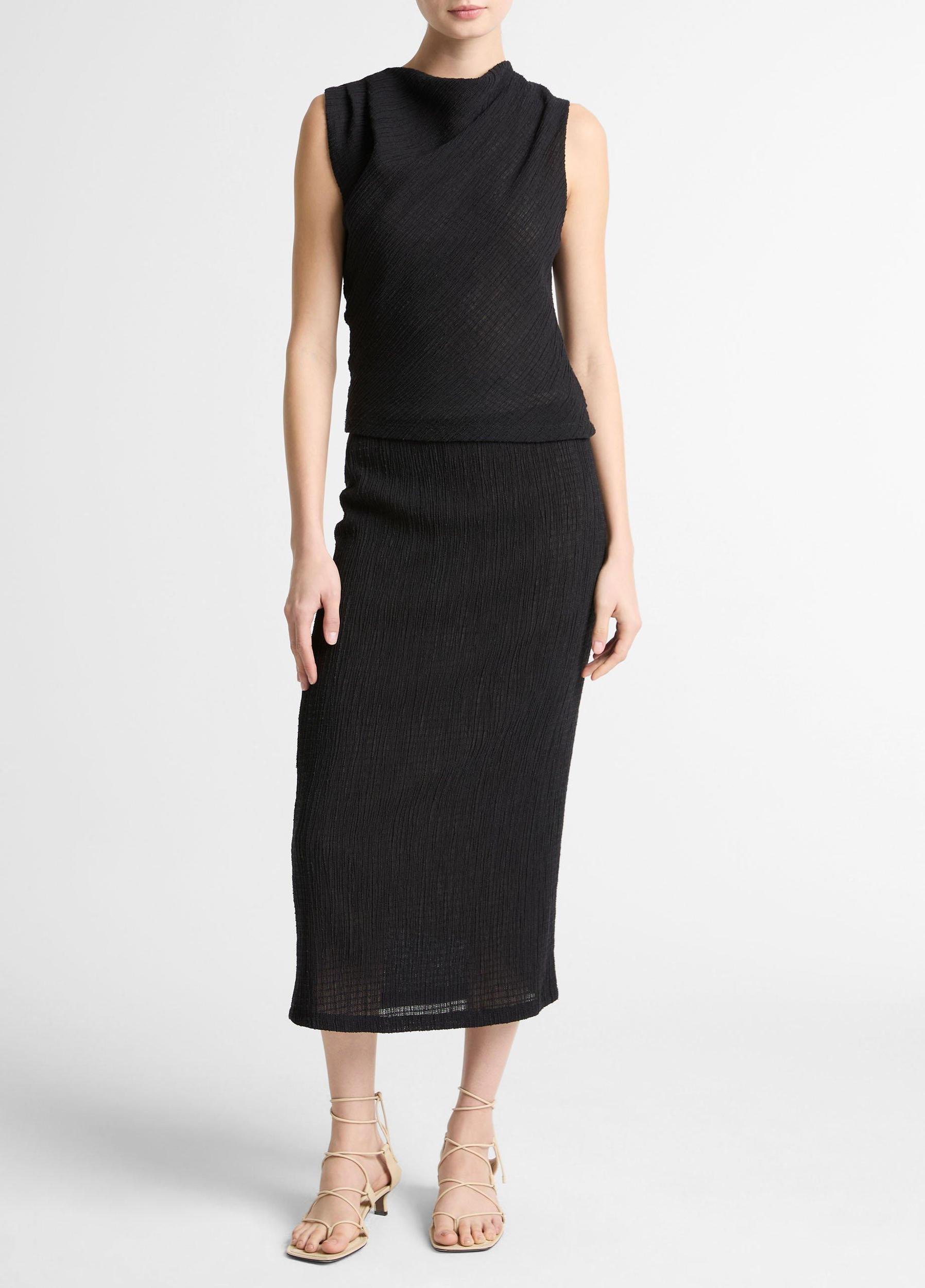 Shadow Grid Cowl-Neck Top Product Image