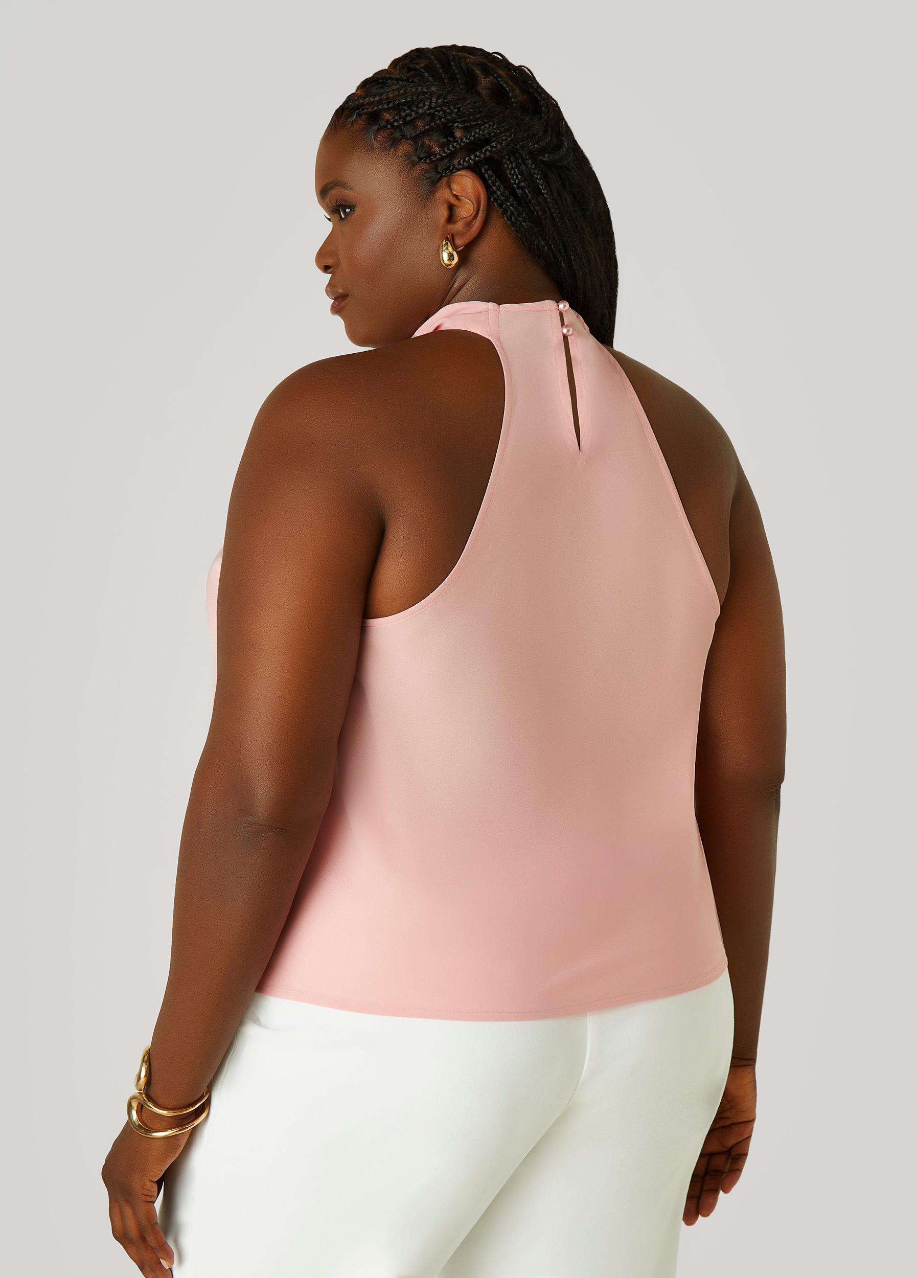 Plus Size Satin Cowl Neck Top Ashley Stewart Product Image