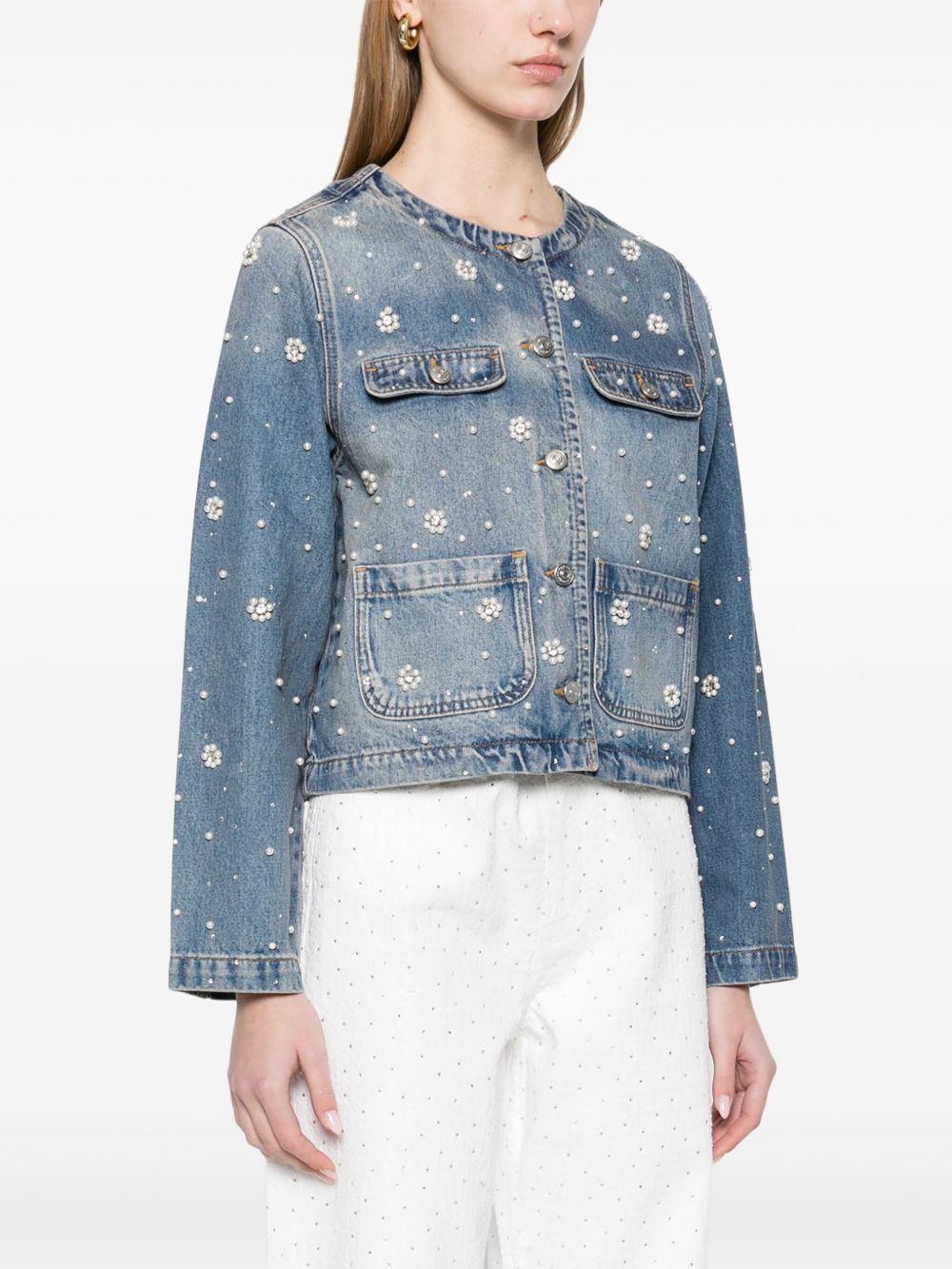 crystal-embellished denim jacket Product Image