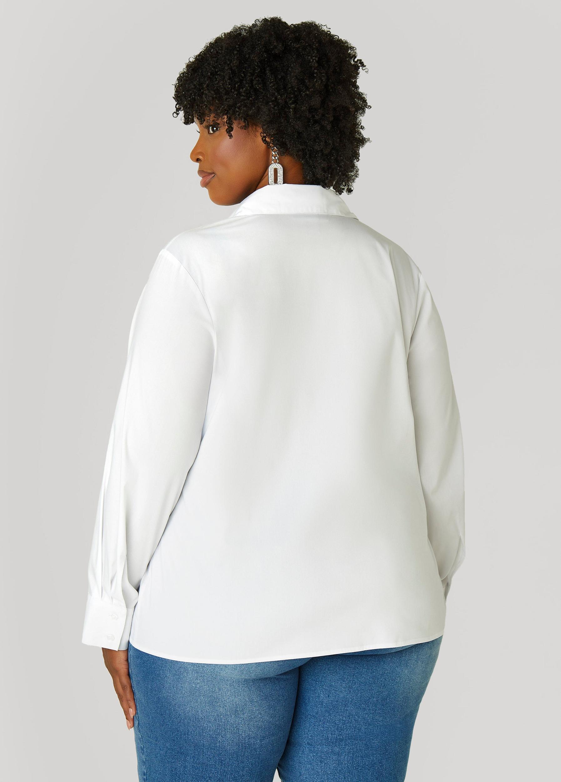 Plus Size Crystal Heart Applique Shirt Ashley Stewart Product Image