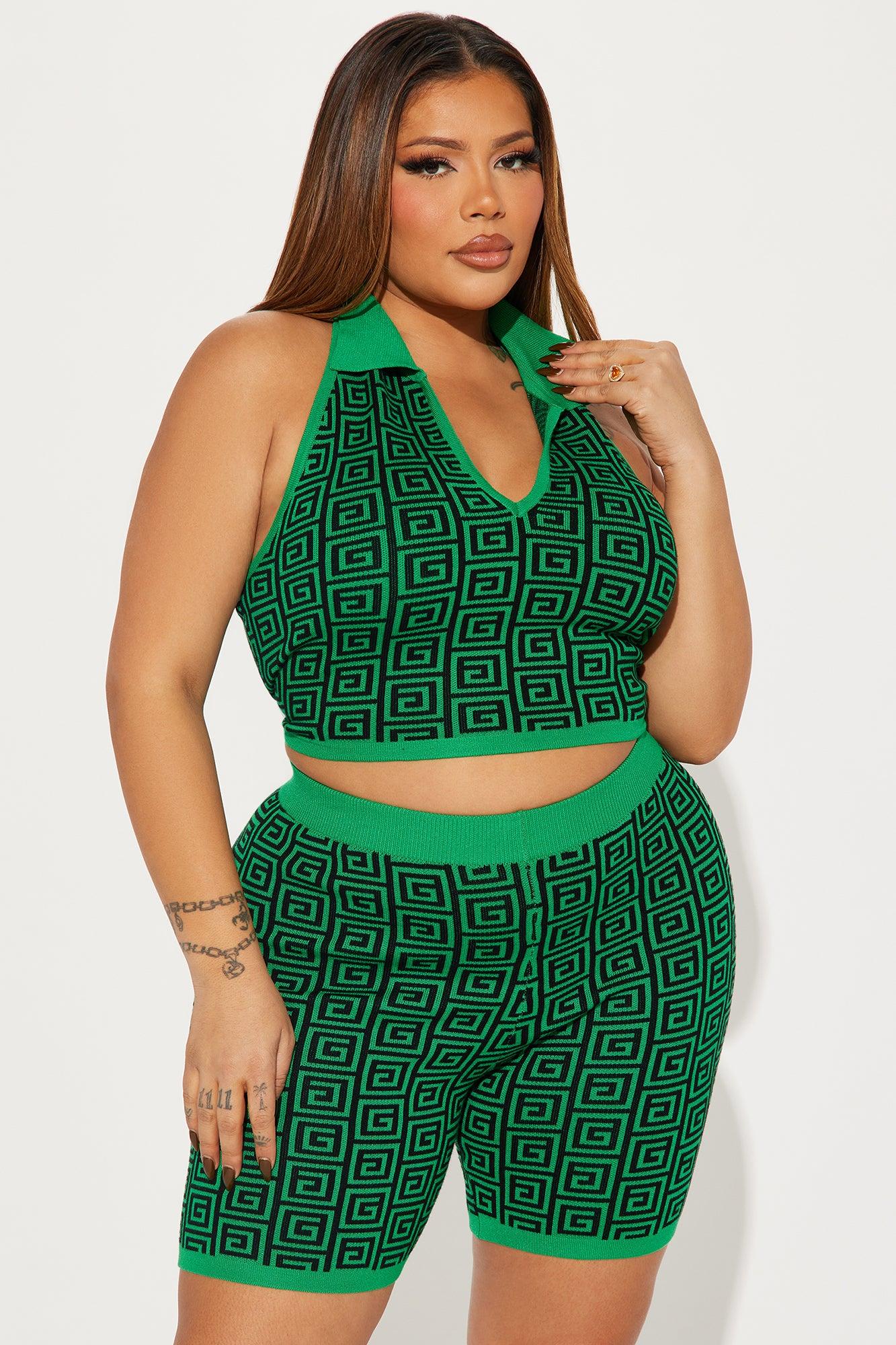 Meet Me There Sweater Short Set - Kelly Green Product Image