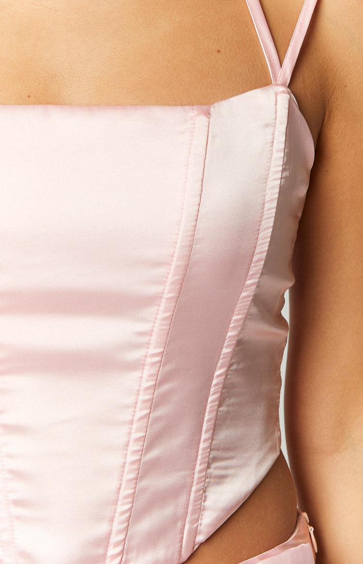 Azriel Pink Satin Corset Top Baby Girls Product Image