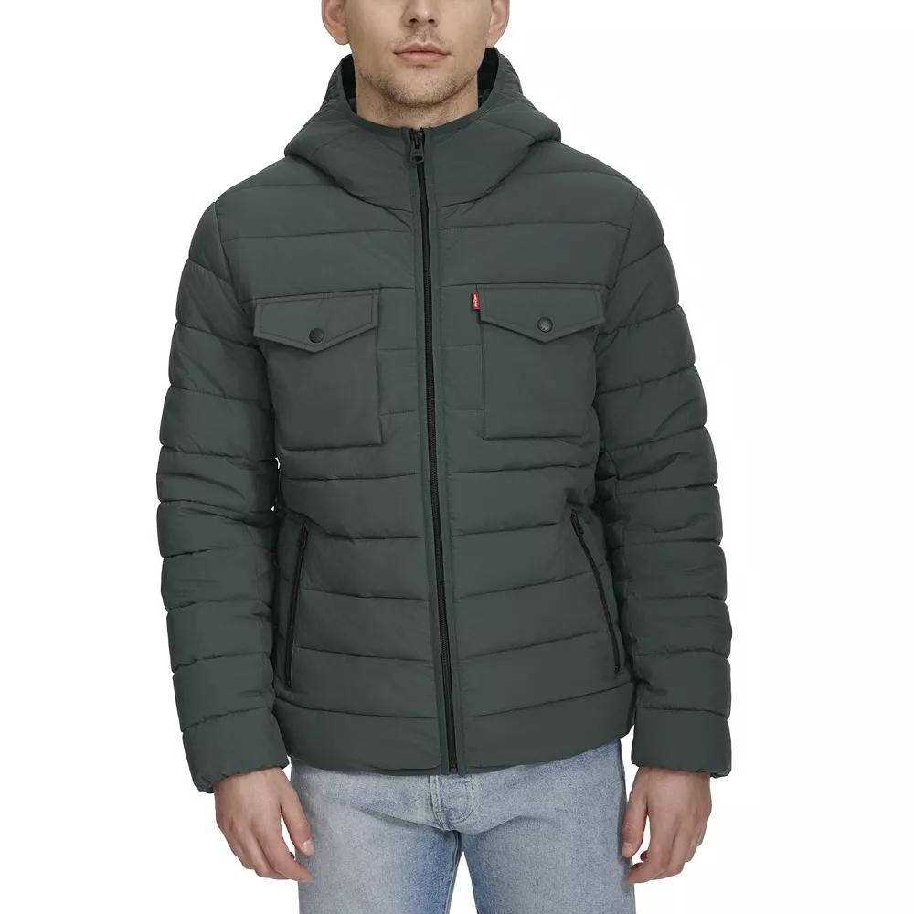 Men's Levi's® Stretch Two Pocket Quilted Hooded Jacket,  Product Image