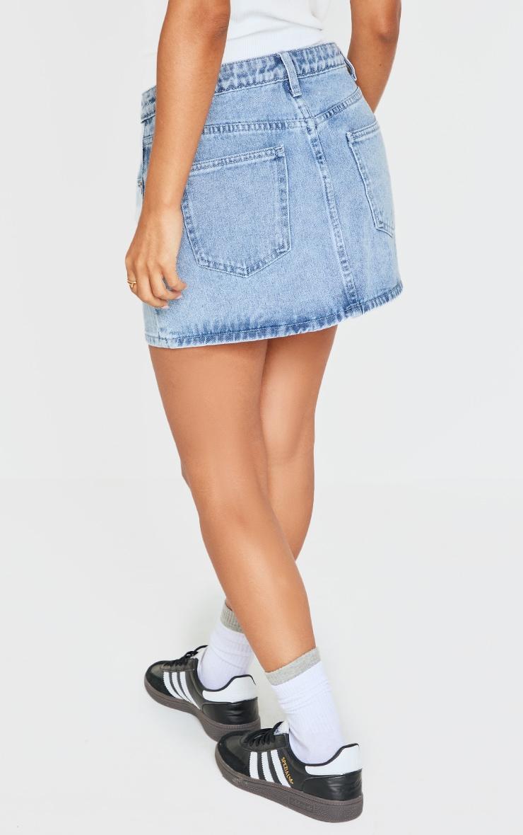 Petite Vintage Wash Pocket Denim Mini Skirt Product Image