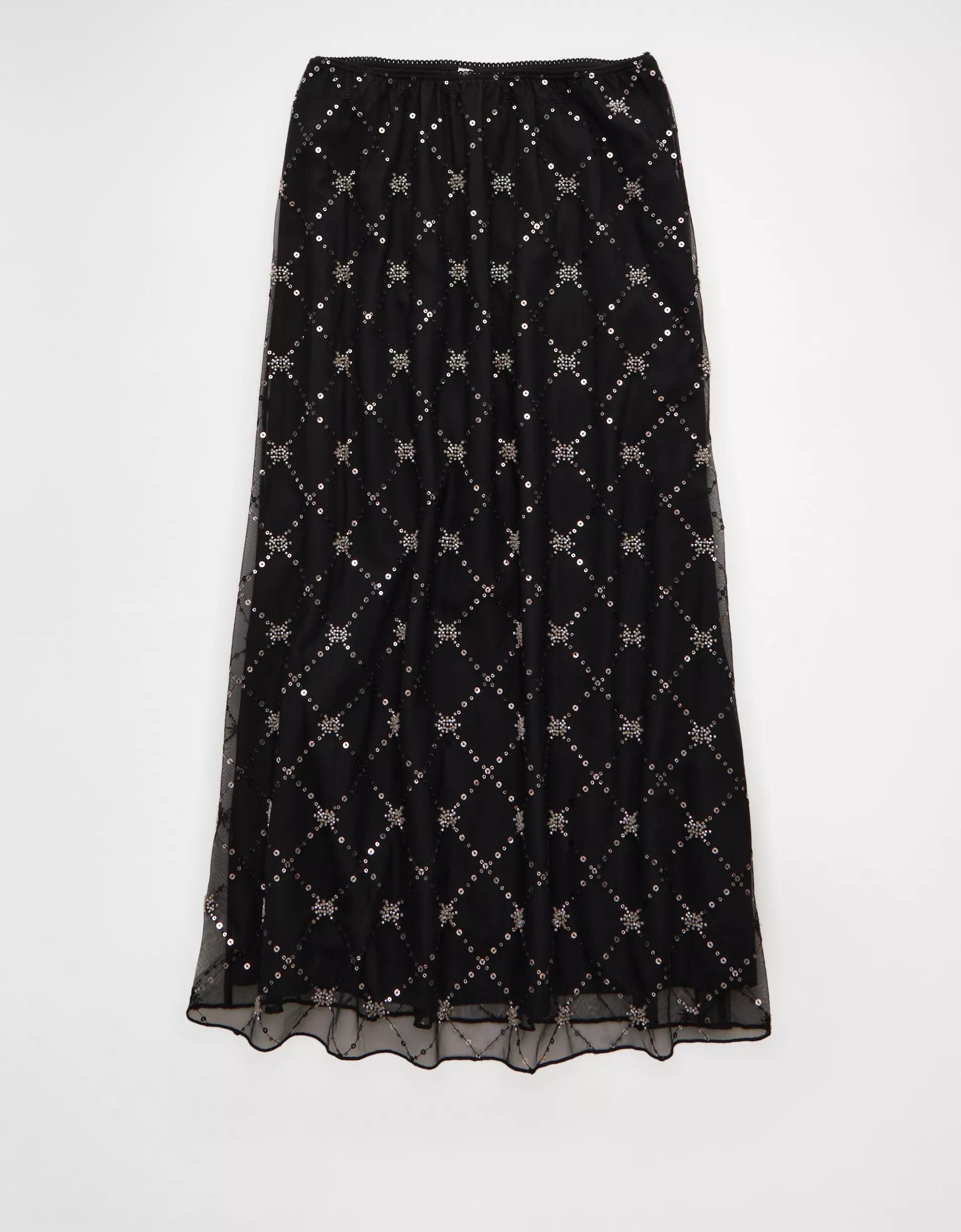 AE High-Waisted Sequin Maxi Skirt Product Image