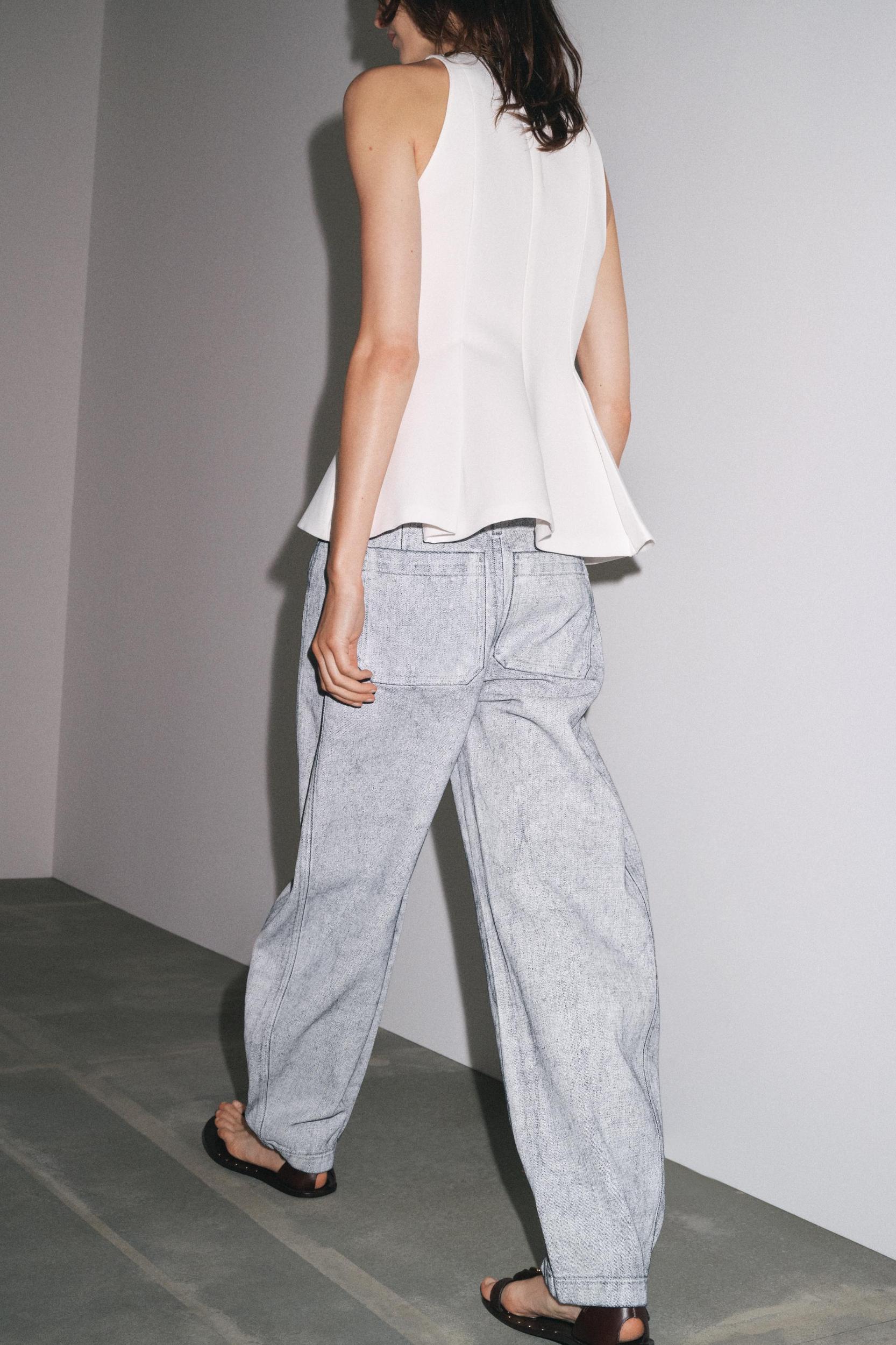 ZW COLLECTION TAPERED COATED MID-RISE JEANS Product Image