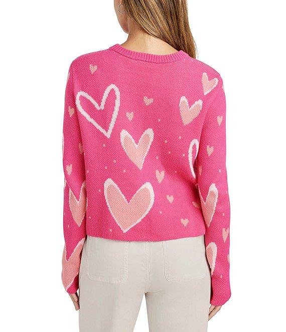 Splendid Stevie Knit Crew Neck Long Sleeve Heart Sweater Product Image
