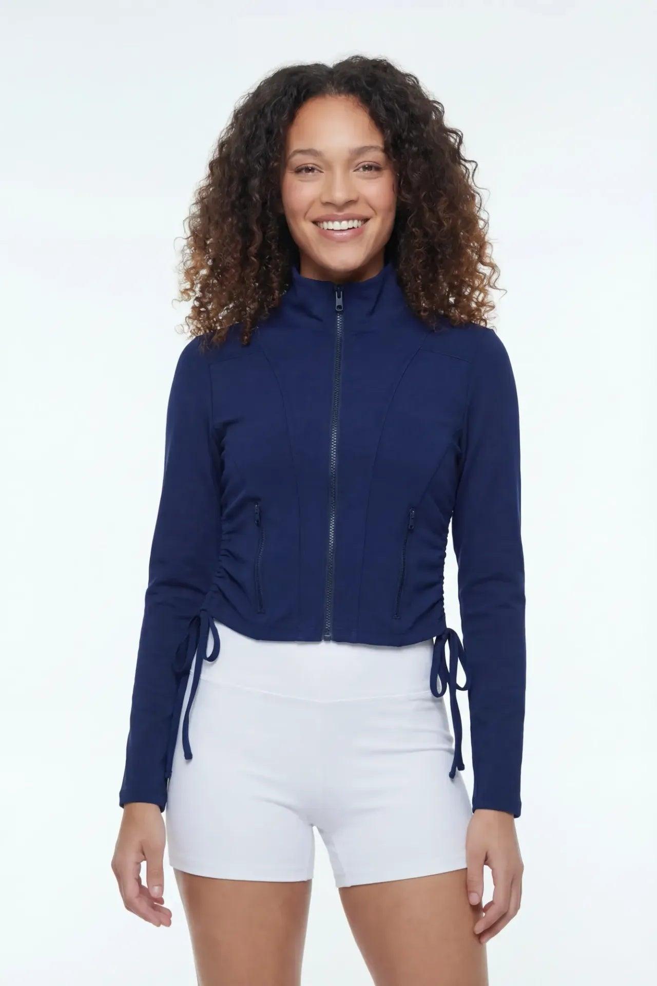 Active High Density Cinched 2 Way Zip Up Jacket Female Product Image