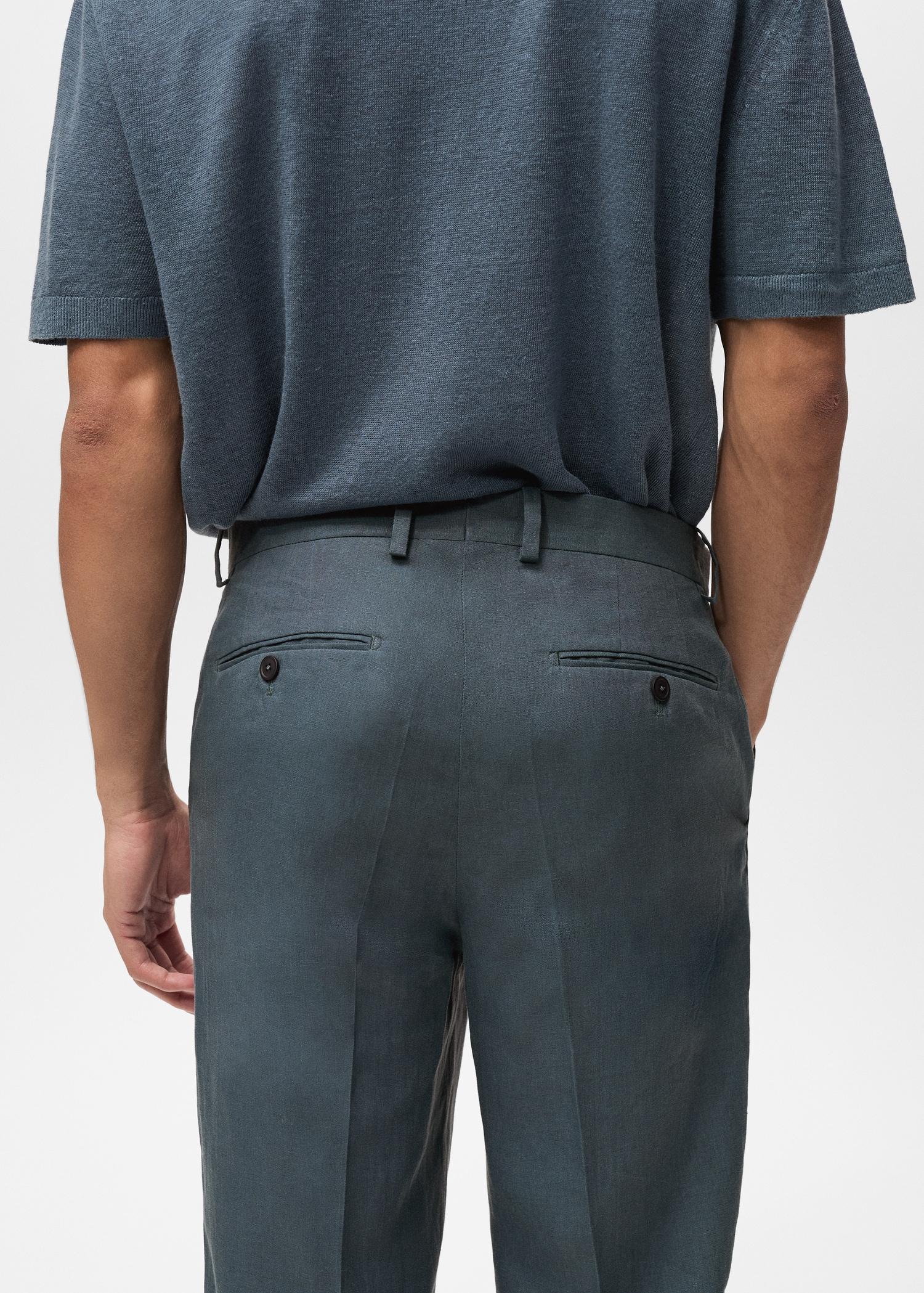 100% linen straight pants - Men | MANGO USA Product Image