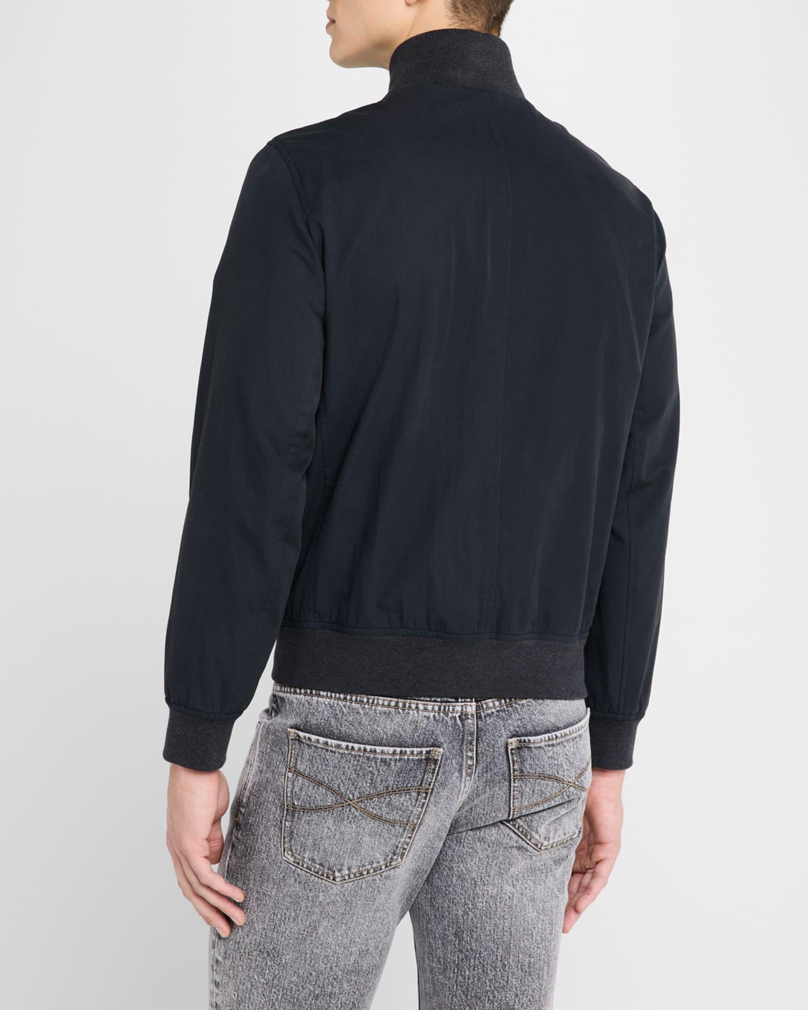 Men's Gabardine Button-Front Bomber Jacket Product Image