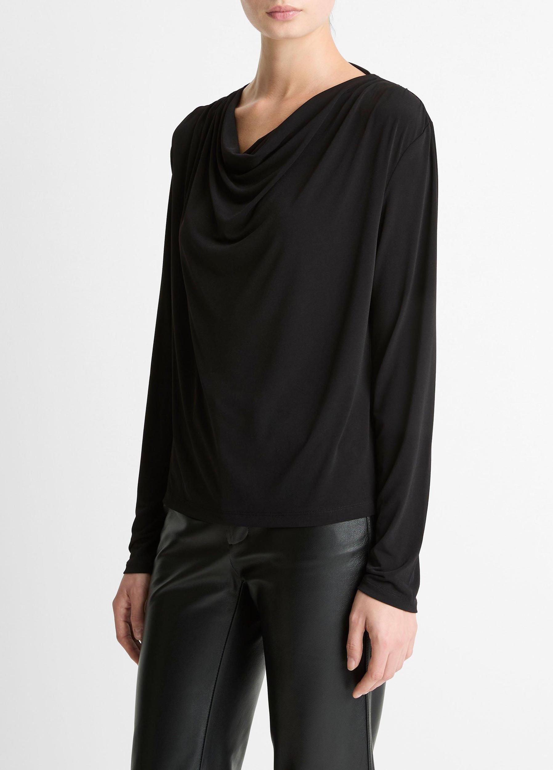 Matte Jersey Cowl-Neck Top Product Image