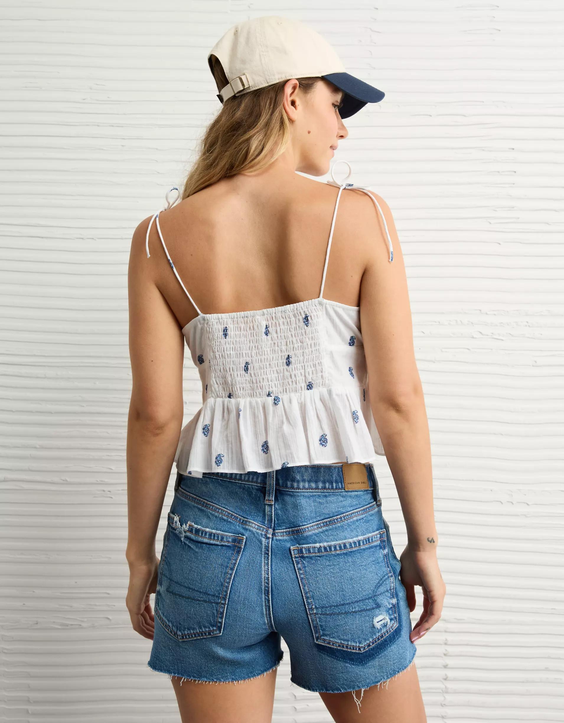 AE Tie Strap Corset Tank Top Product Image