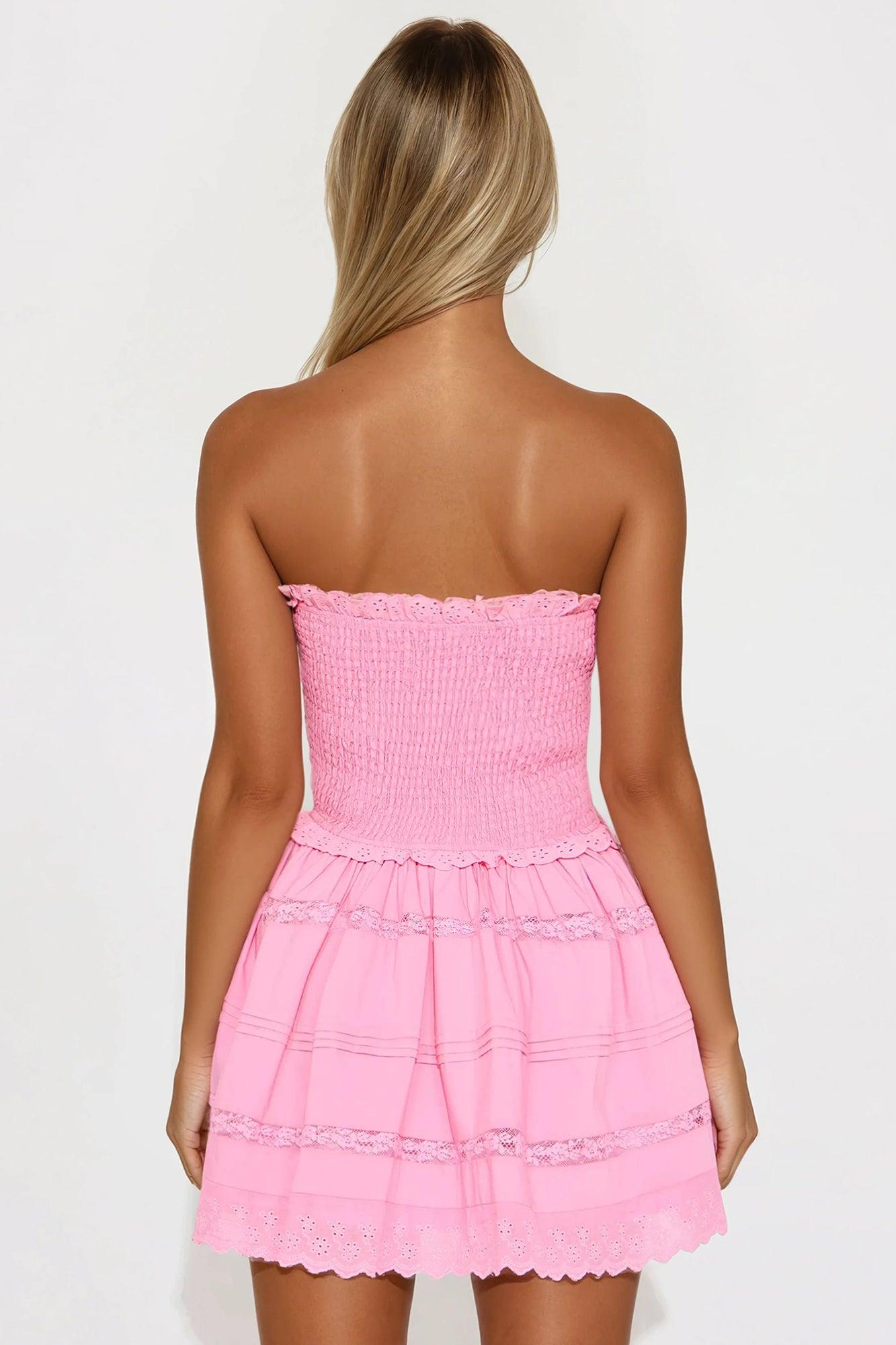 Graciella Smocked Mini Dress - Pink Product Image