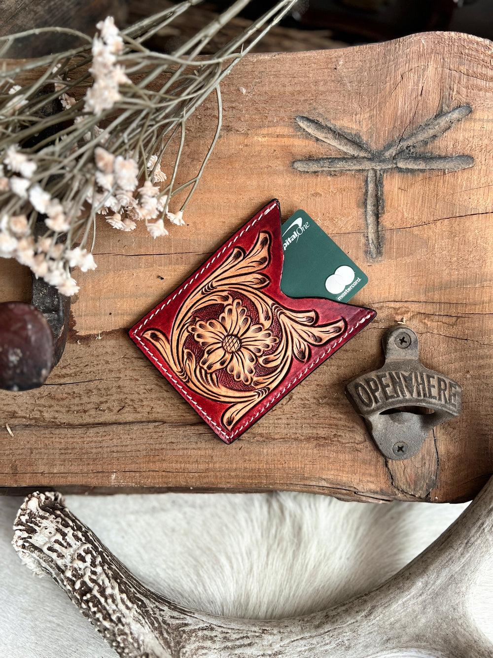 American Darling Tooled Leather Card Holder Product Image