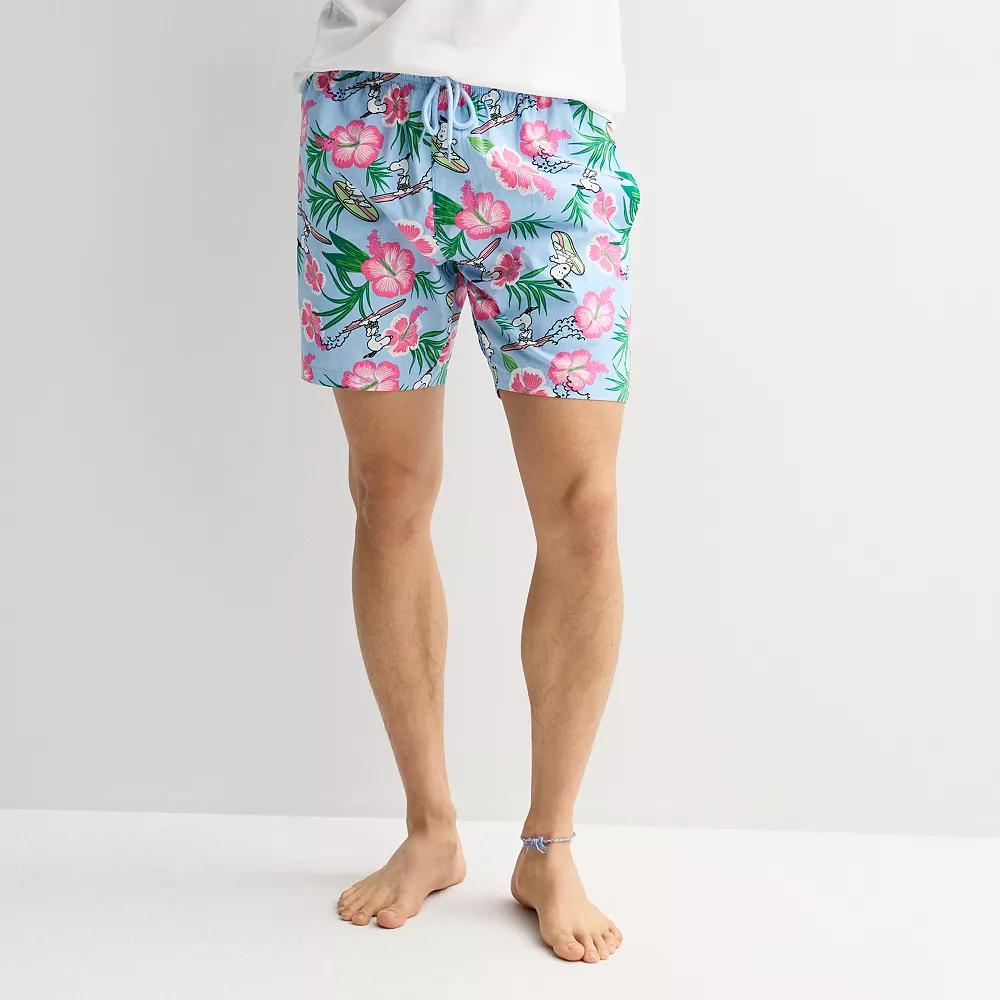 Men's Peanuts Snoopy Surf Shorts, Size: Large, Blue Product Image