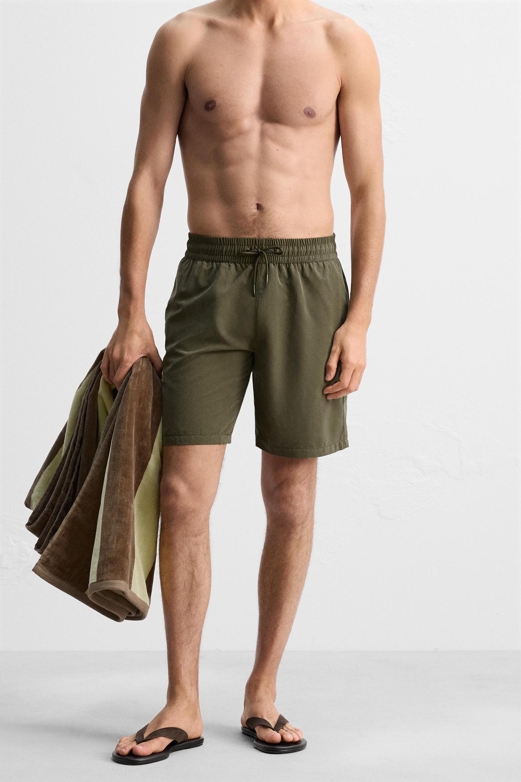 BASIC LONG SWIM TRUNKS Product Image