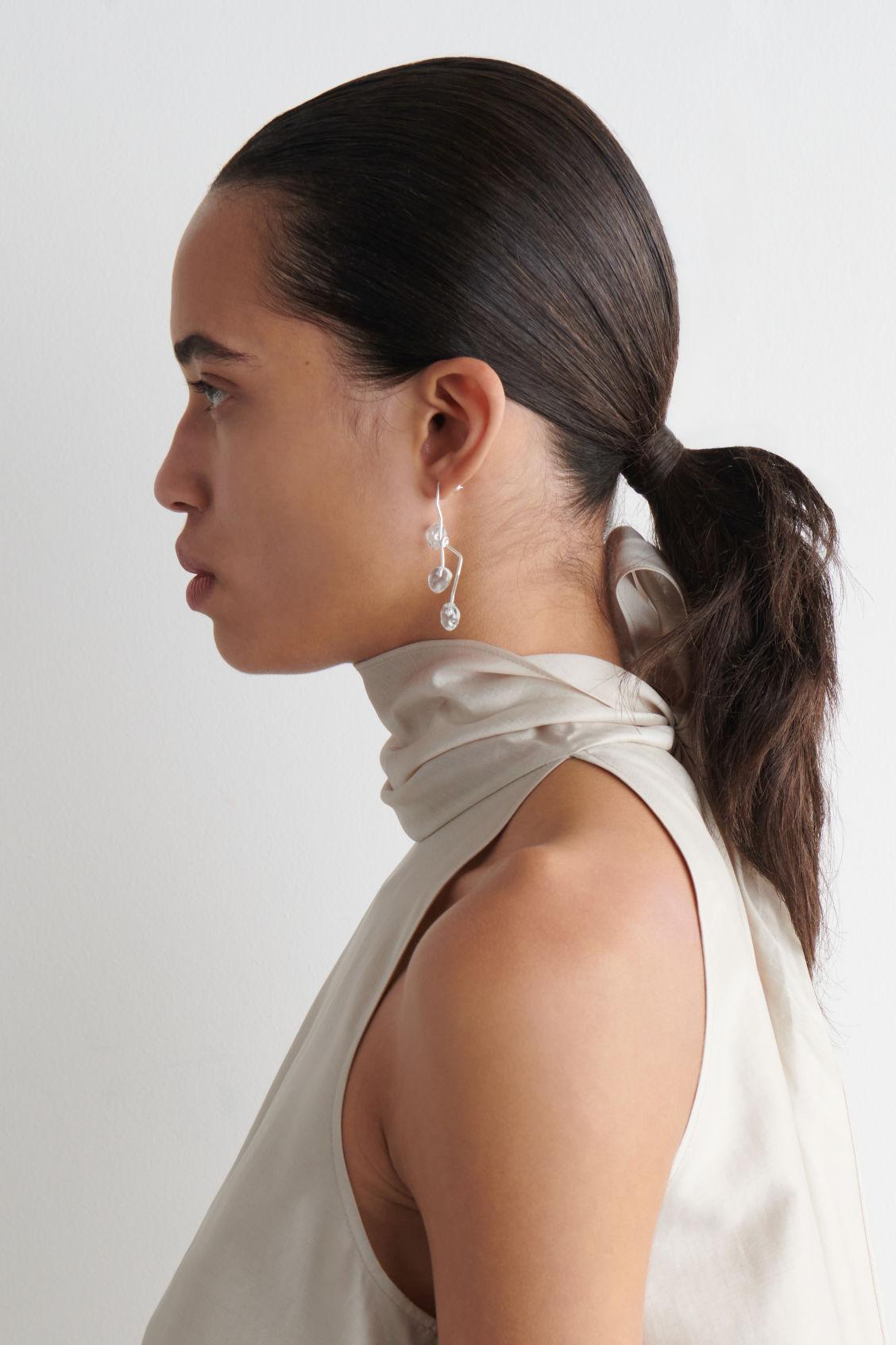 MISMATCHED CASCADING GLASS EARRINGS Product Image