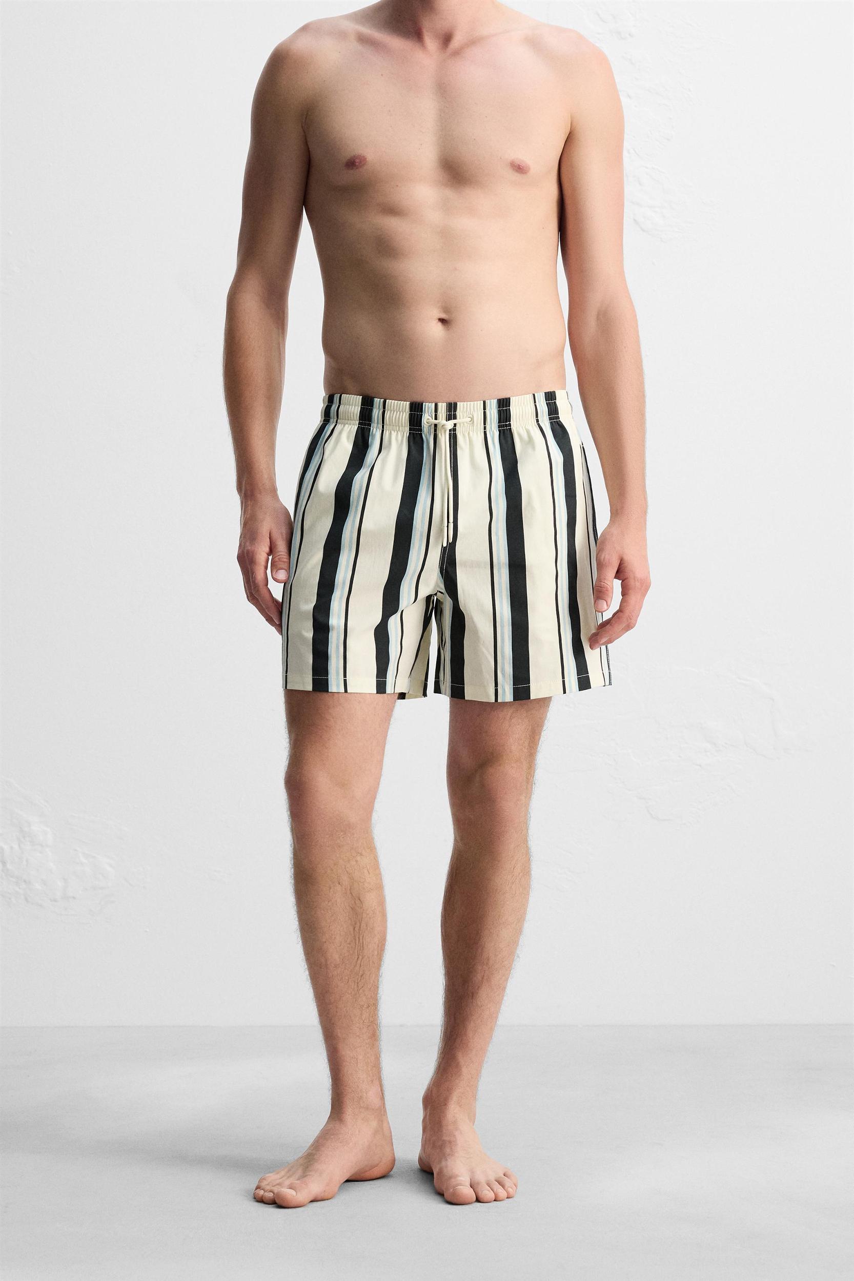 STRIPED MID-LENGTH SWIMSUIT Product Image