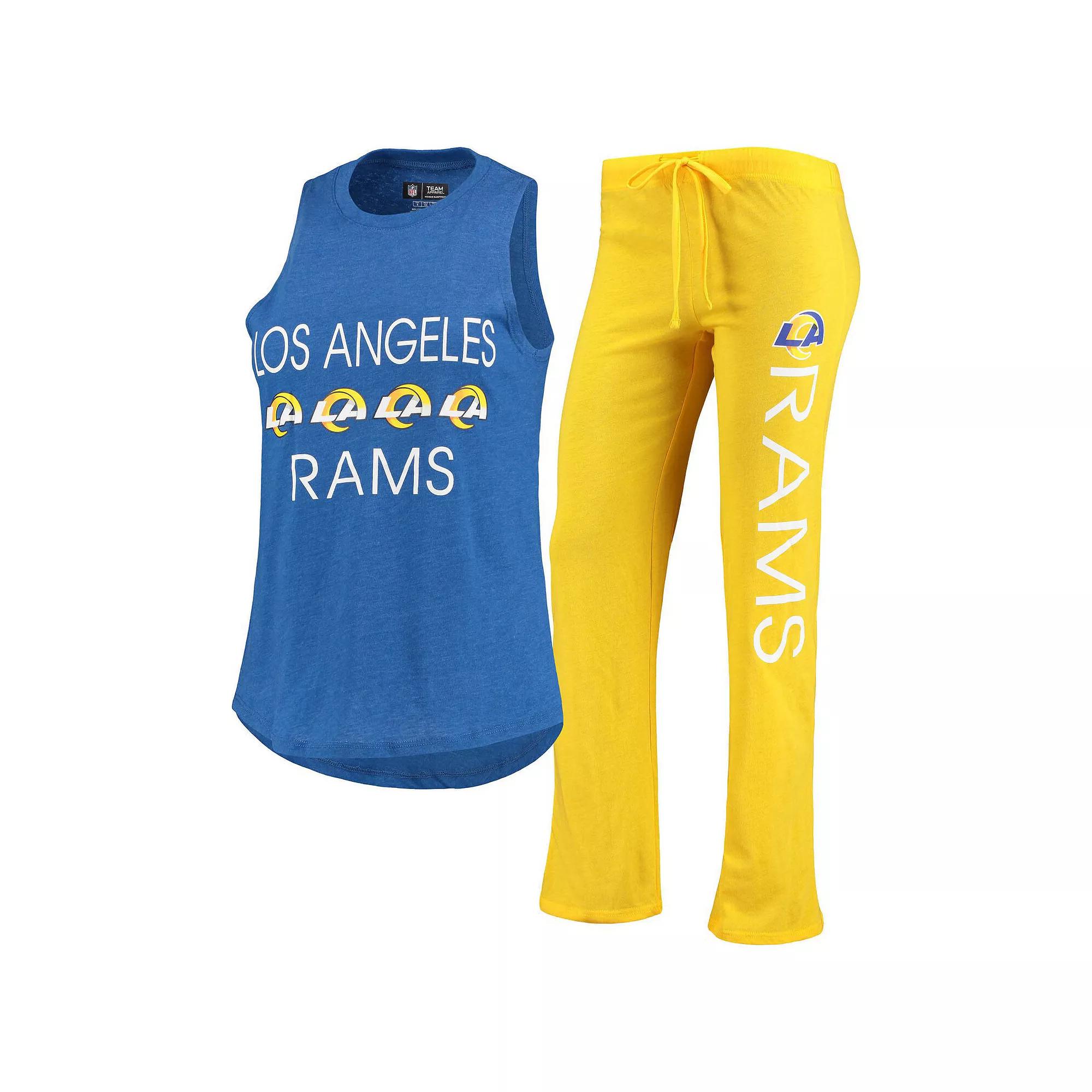 Women's Concepts Sport Gold/Royal Los Angeles Rams Muscle Tank Top & Pants Sleep Set,  Product Image