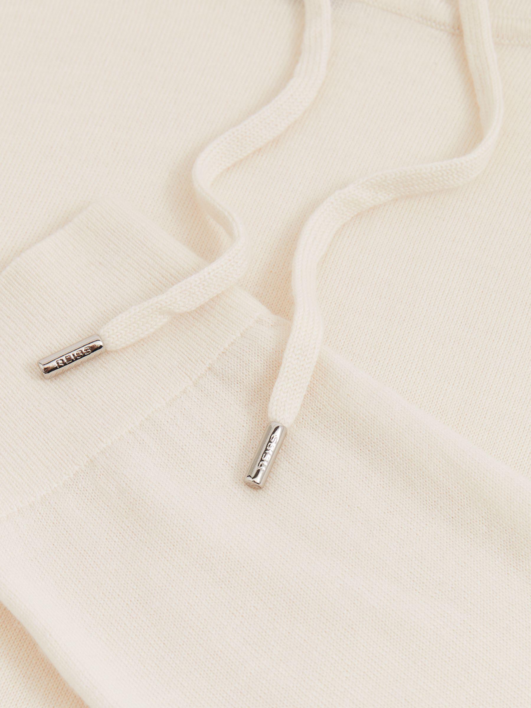 Merino Wool Drawstring Hoodie in Snow White Product Image