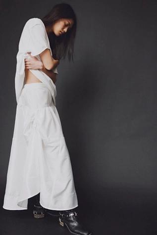 Emery Drop-Waist Midi Skirt Product Image