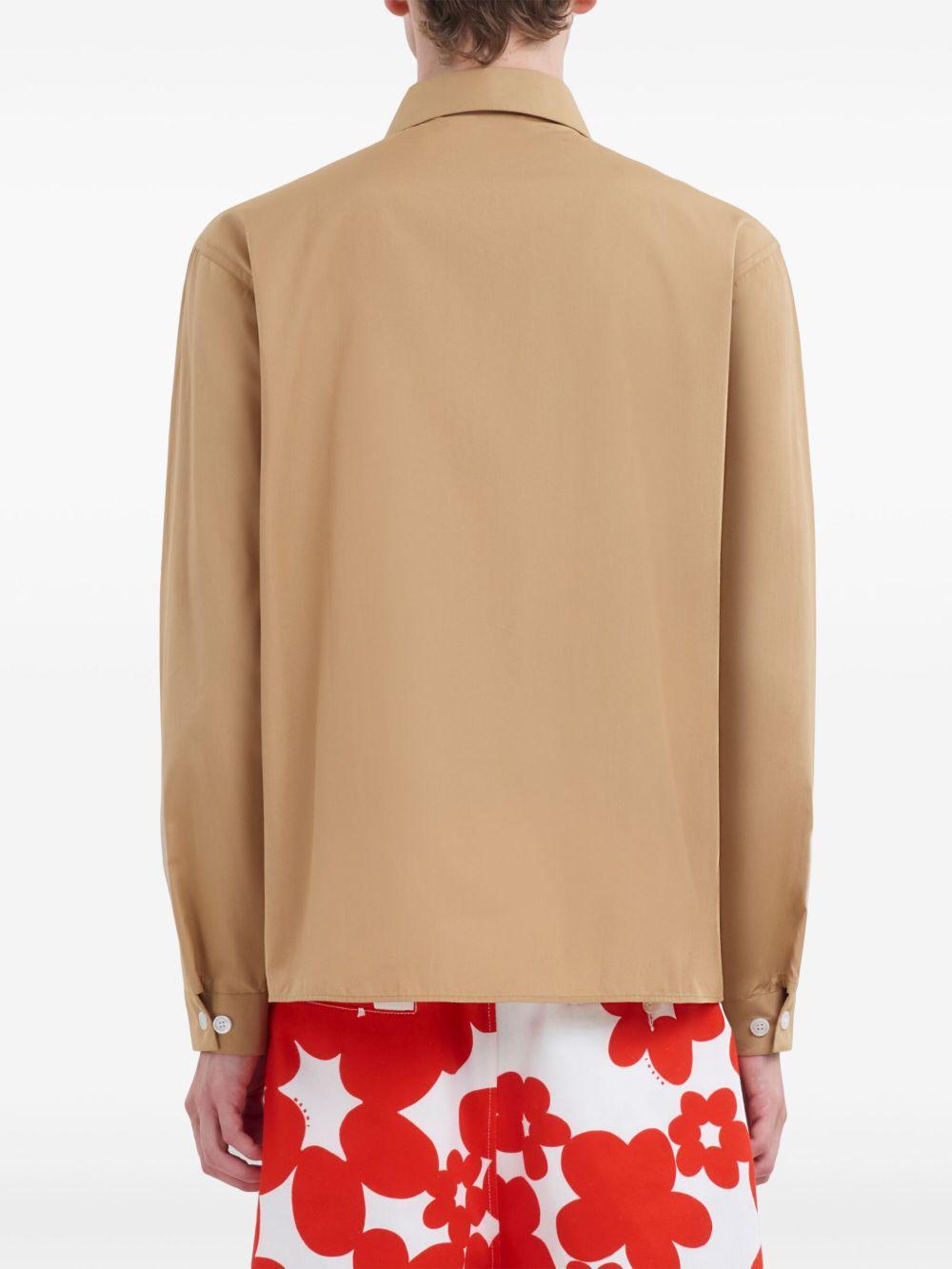 logo-print cotton shirt jacket  Product Image