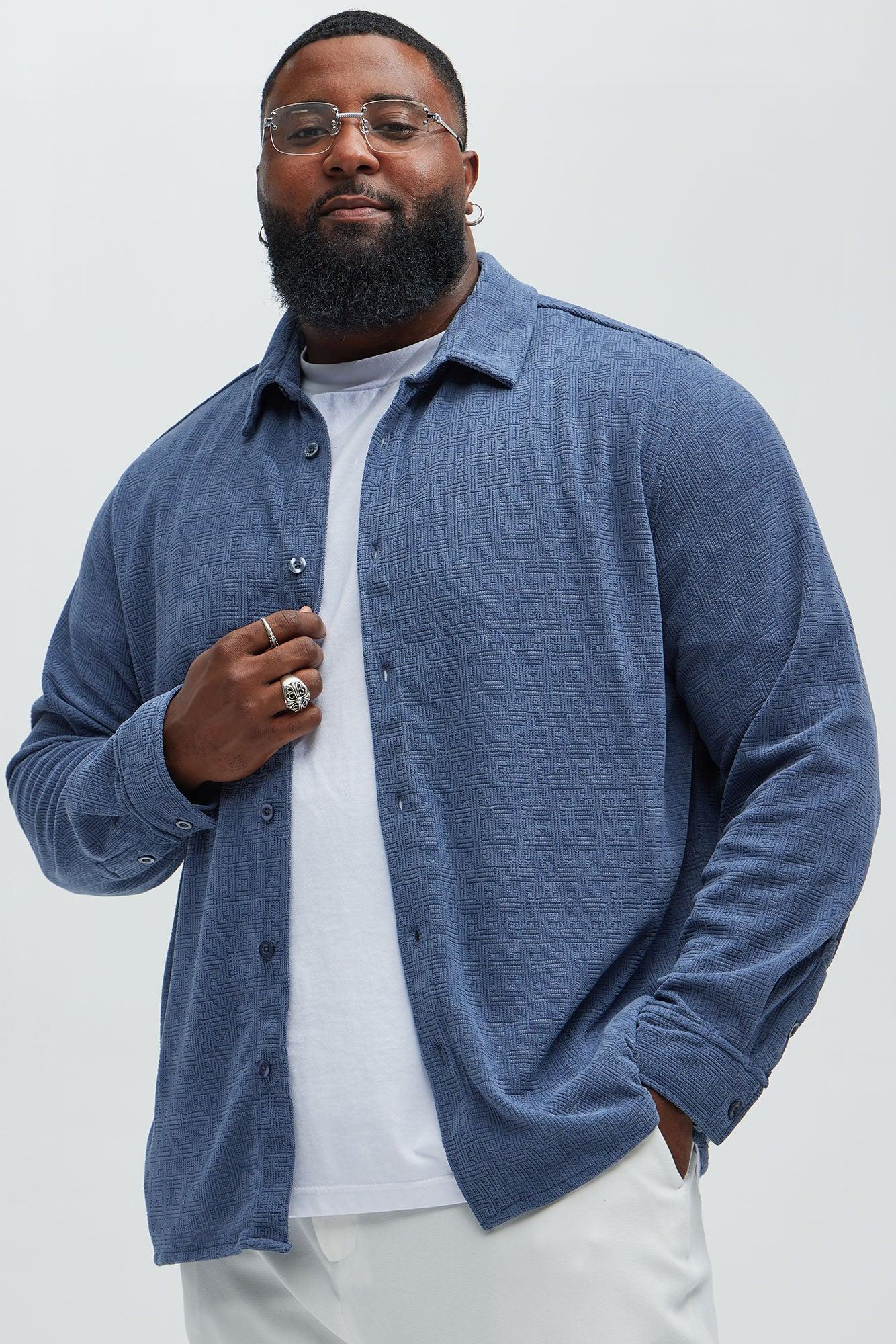 No Accident Textured Shirt - Blue Product Image