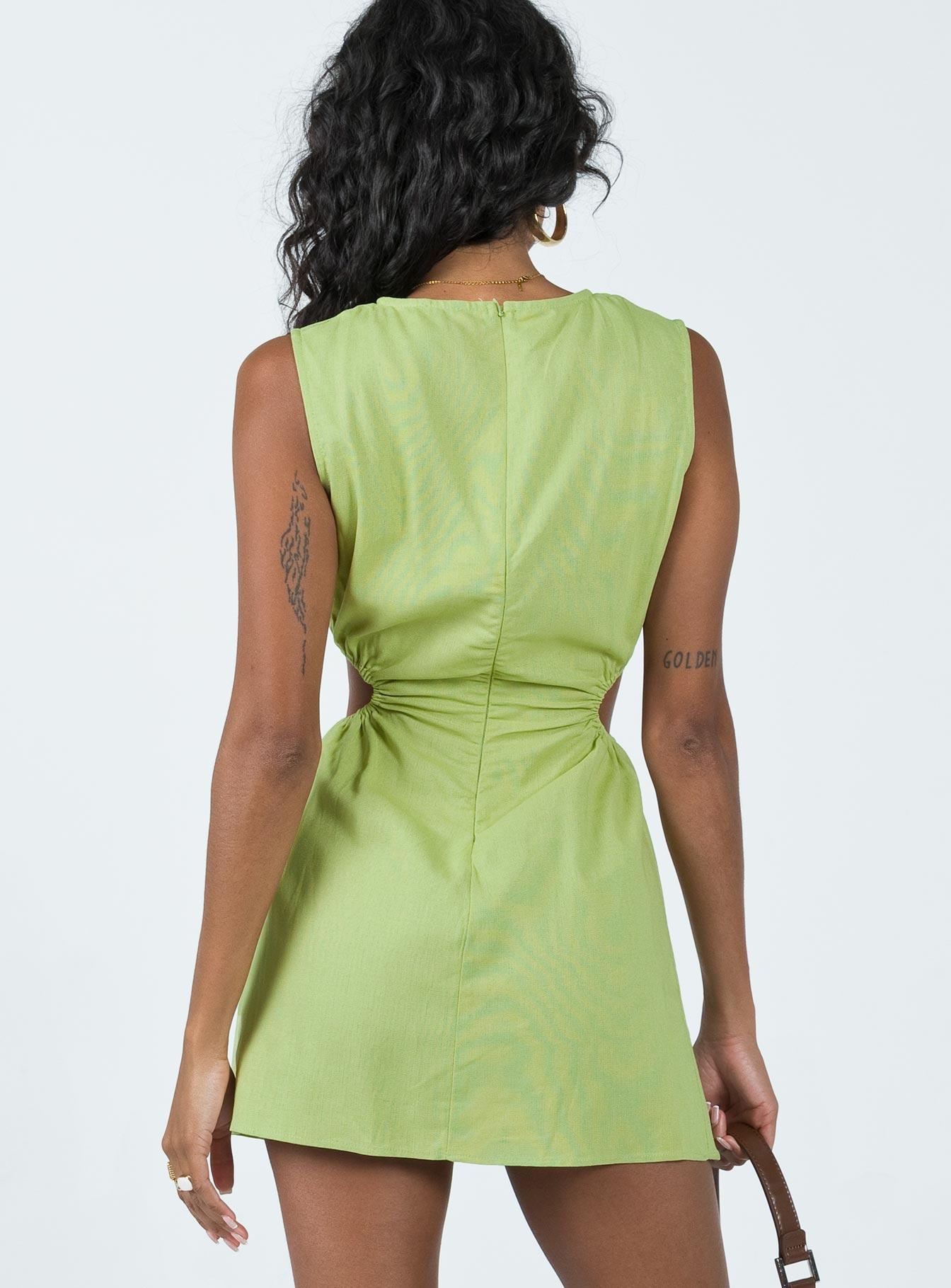 Mayzie Mini Dress Green Product Image