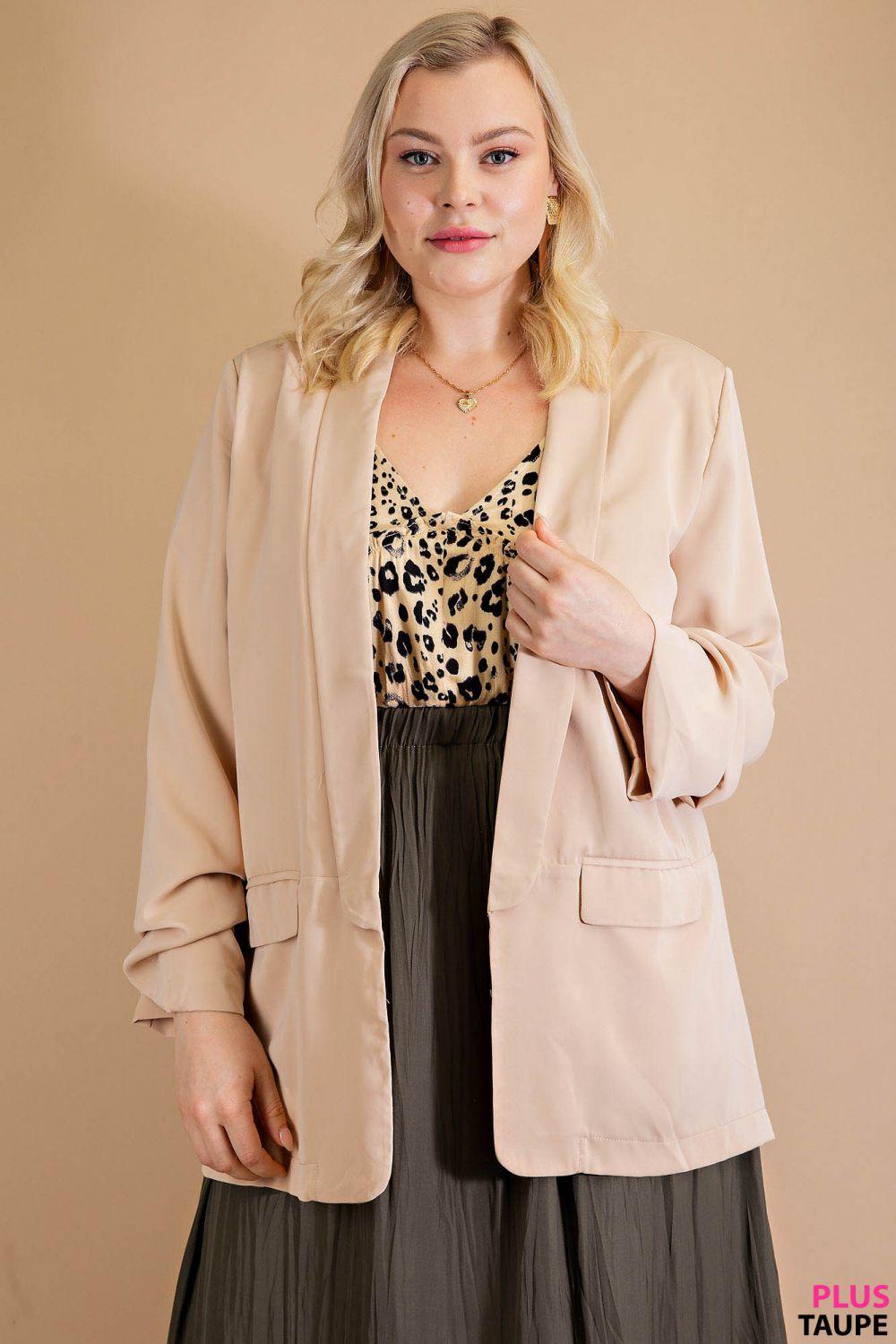 5524   Traci Ruched Sleeve Lined Blazer - Reg & Plus! Product Image