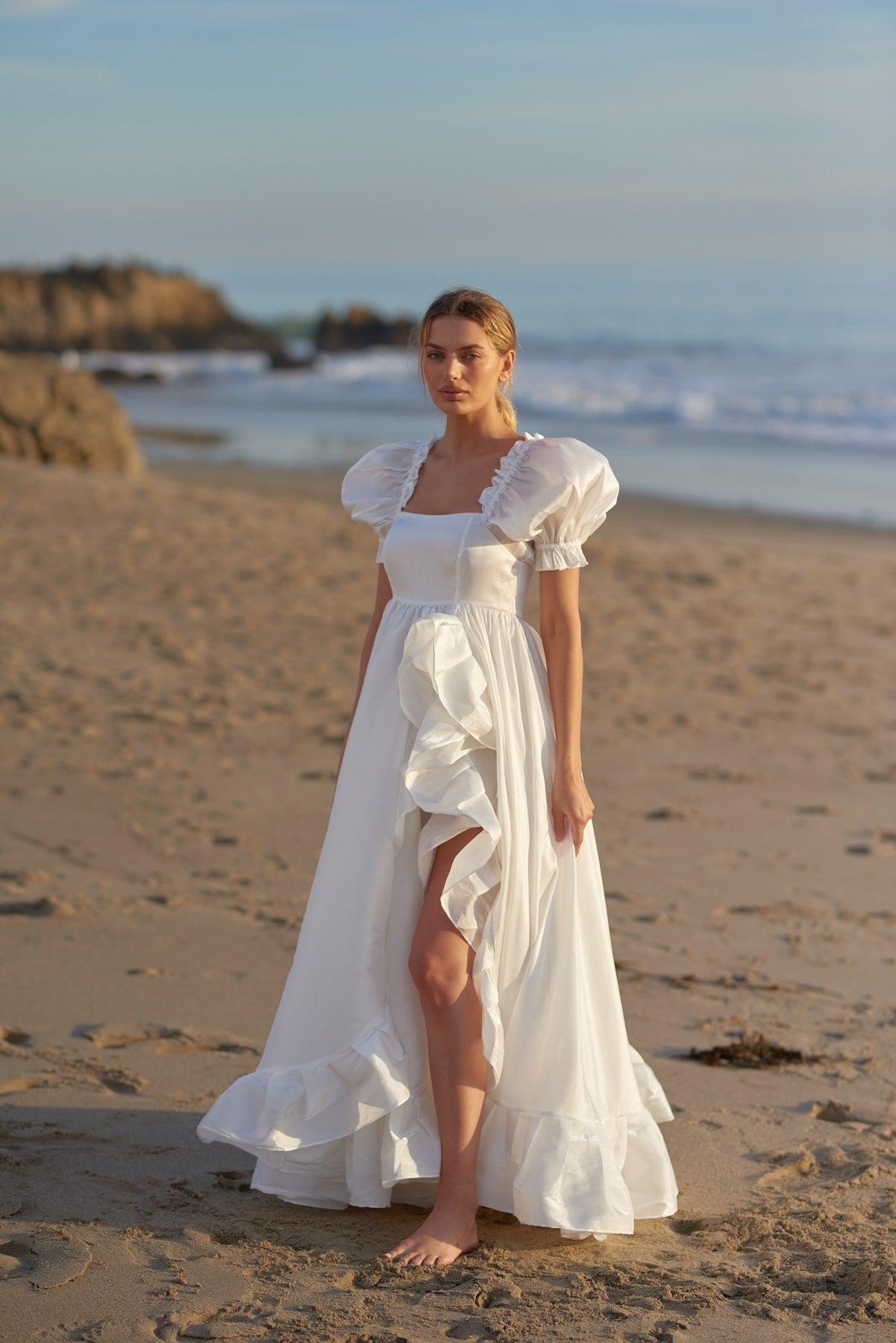 The Ivory Recycled Ruffle Gown Product Image