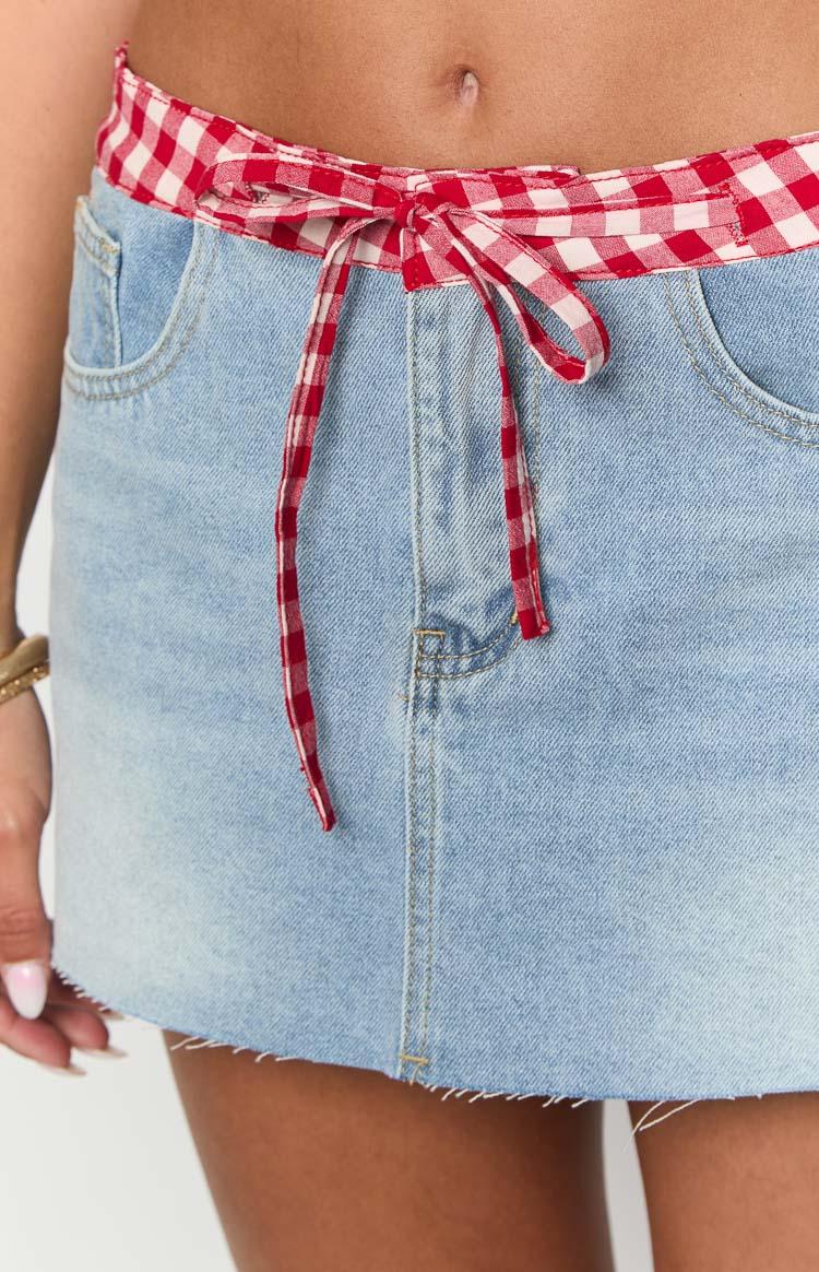 Sadie Denim Low Rise Mini Skirt Baby Product Image