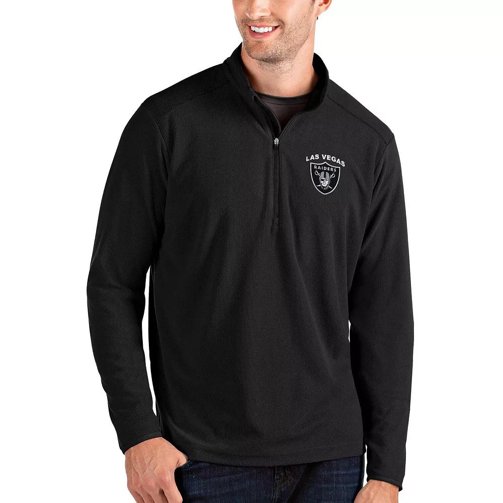 Men's Antigua Black Las Vegas Raiders Glacier Quarter-Zip Pullover Jacket,  Product Image