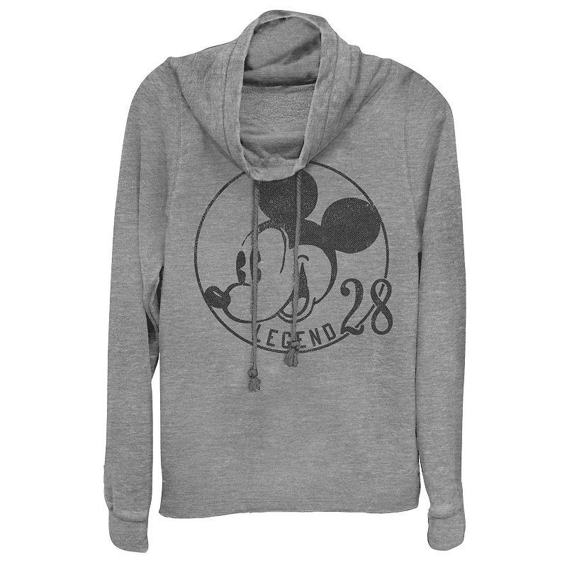 Disney's Mickey & Friends Juniors' Legend 28 Cowlneck Graphic Lightweight Long Sleeve, Girl's,  Product Image