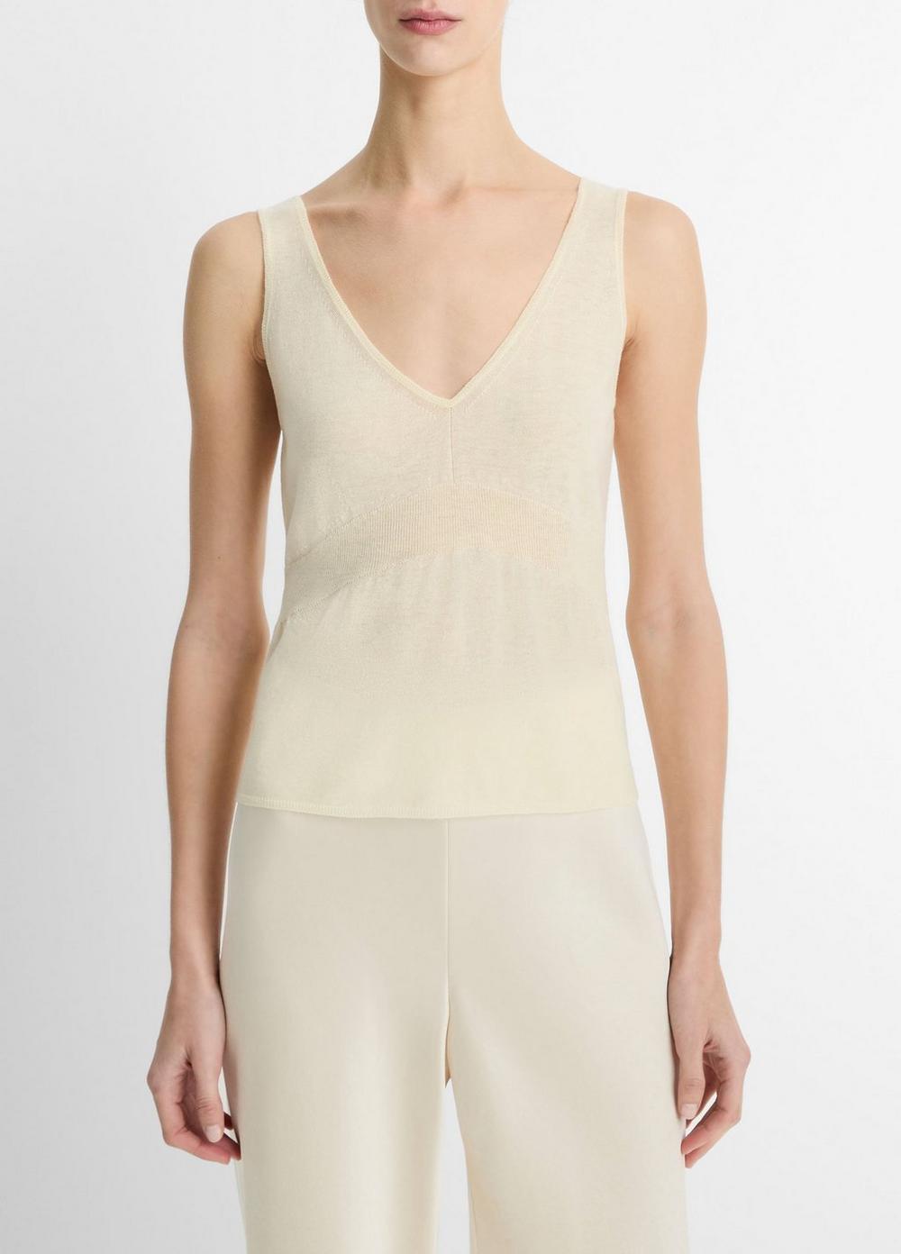 Wool & Cashmere-Blend V-Neck Sweater Tank Product Image
