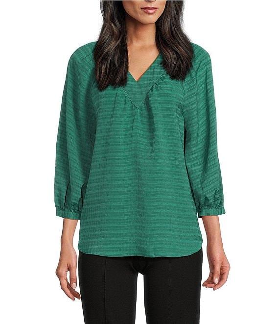 Slim Factor By Investments Sloane V-Neck 3/4 Sleeve Top Product Image
