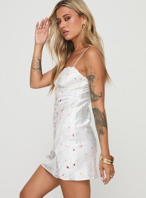 Snowbird Mini Dress White / Floral Product Image
