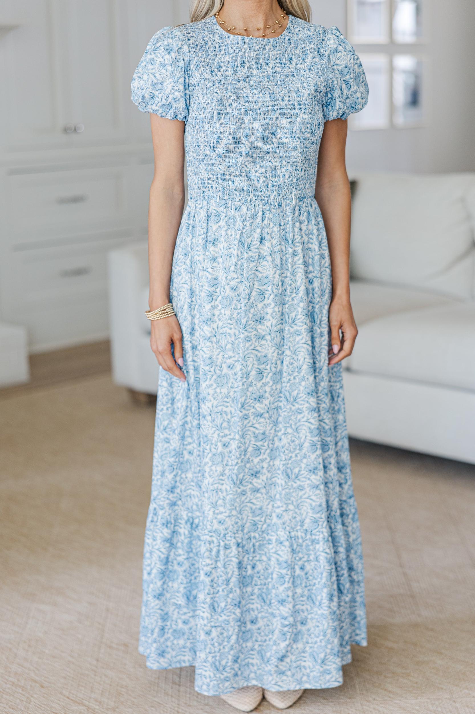 NURSING COLLECTION: Make The Right Choice Blue Floral Maxi Dress Female Product Image
