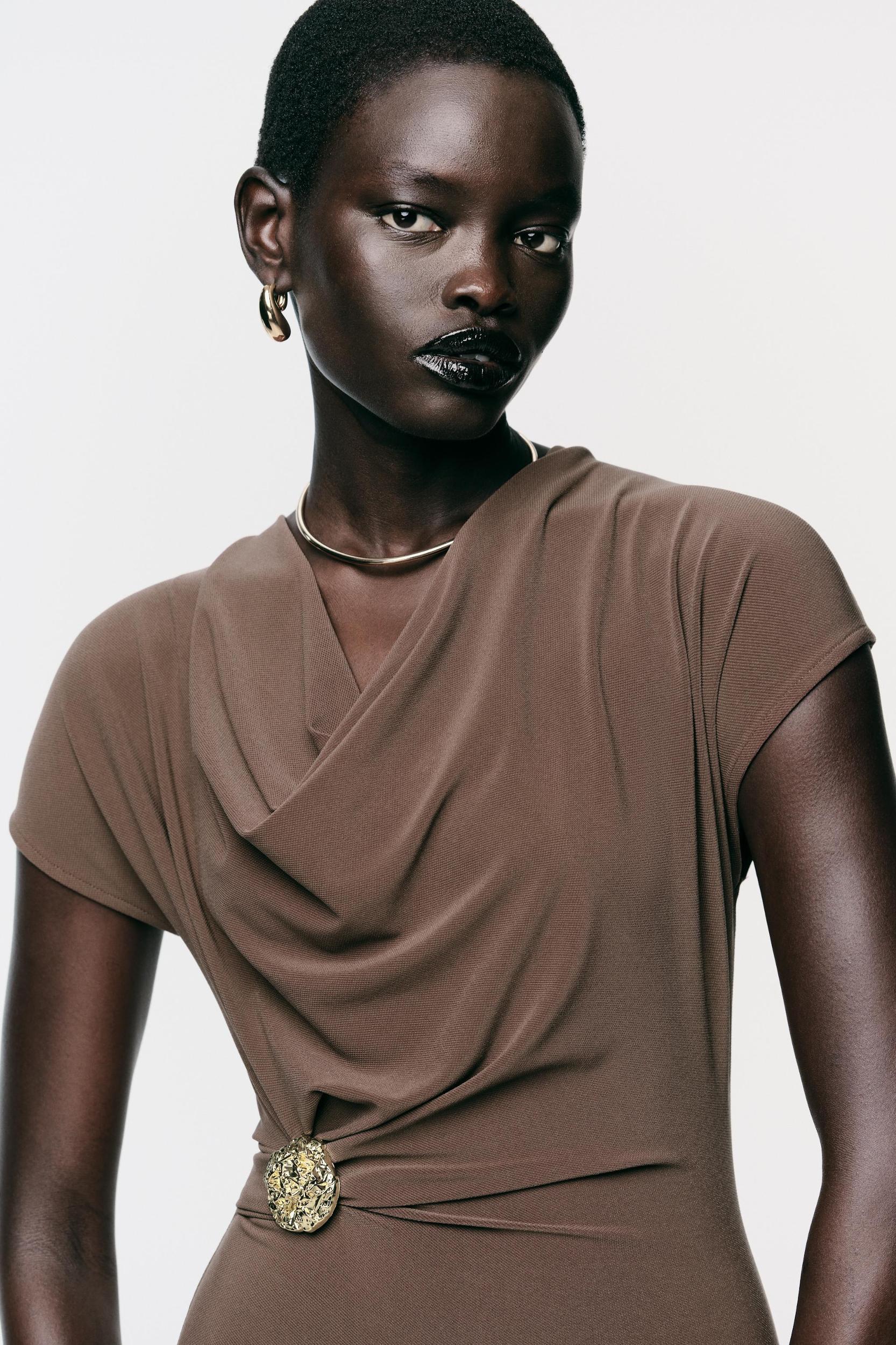 DRAPED DRESS WITH HARDWARE Product Image