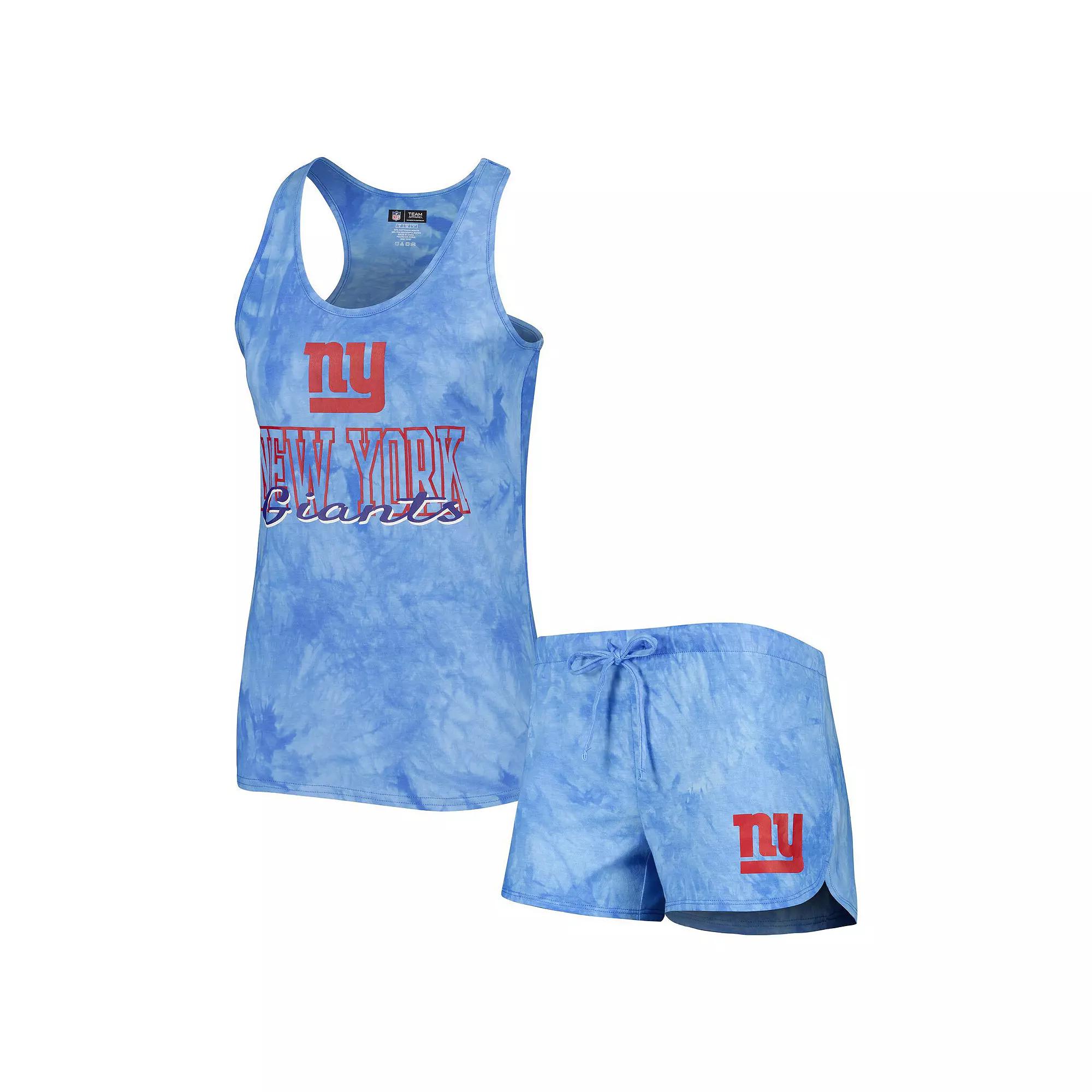 Women's Concepts Sport Royal New York Giants Billboard Scoop Neck Racerback Tank Top and Shorts Sleep Set, Size: 3XL, Blue Product Image
