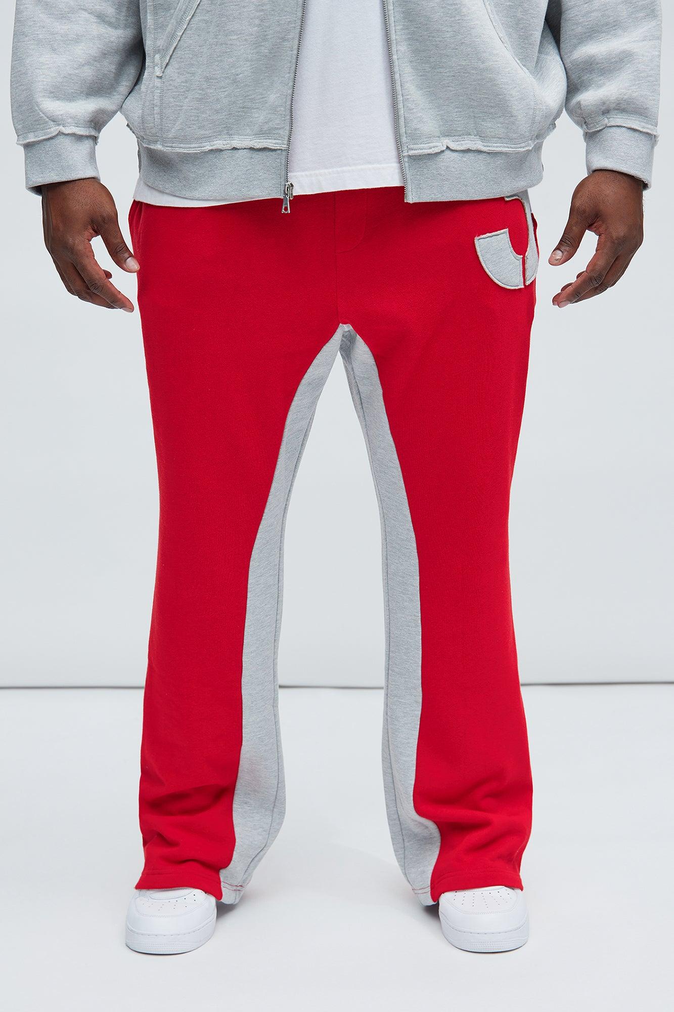 Tyson Number 3 Skinny Flare Sweatpants - Red/combo Product Image