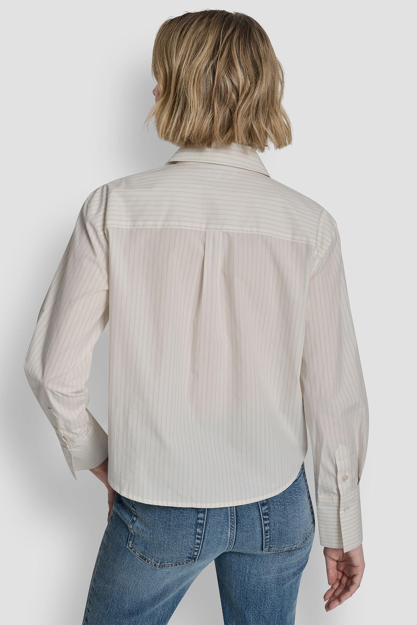 POPLIN BUTTON FRONT SHIRT WITH SEQUINS Product Image