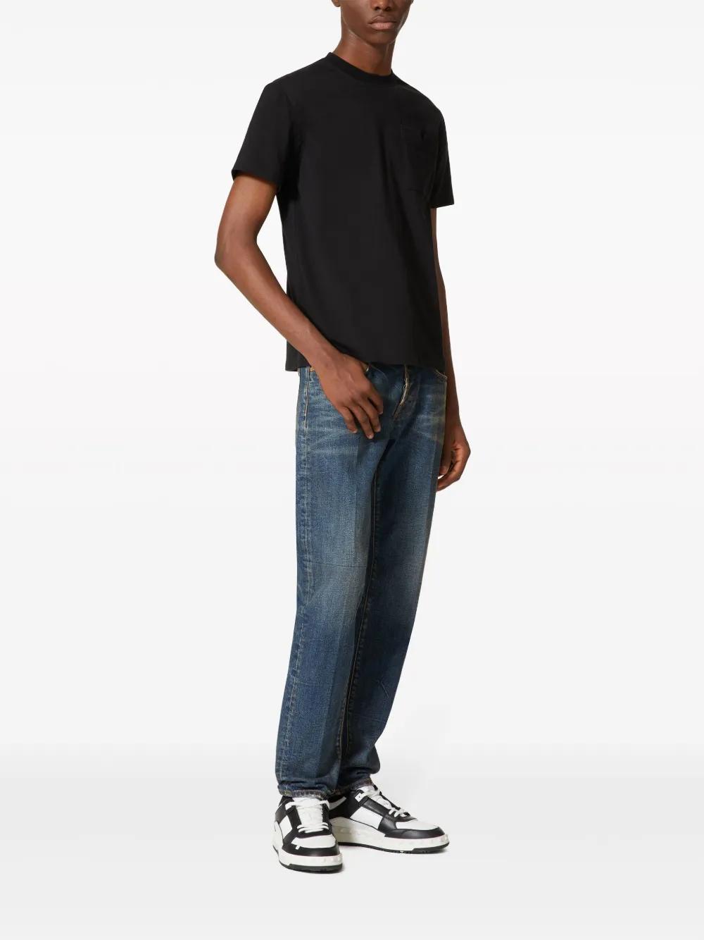 V-detail cotton T-shirt Product Image