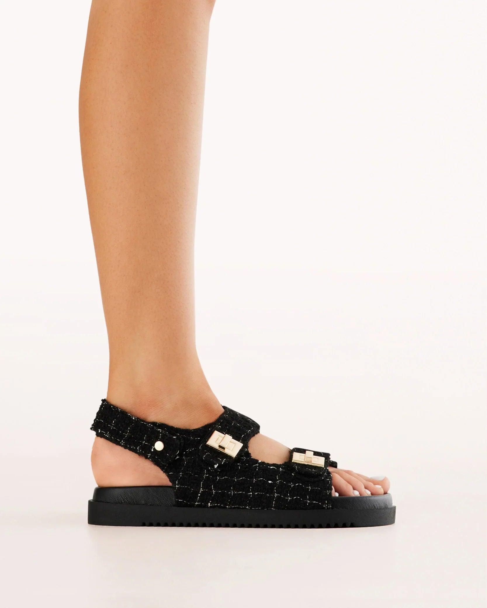 Lillian Black Boucle Sandals Product Image