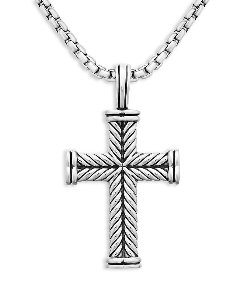 Mens Chevron Cross Pendant in Sterling Silver Size 0 Product Image